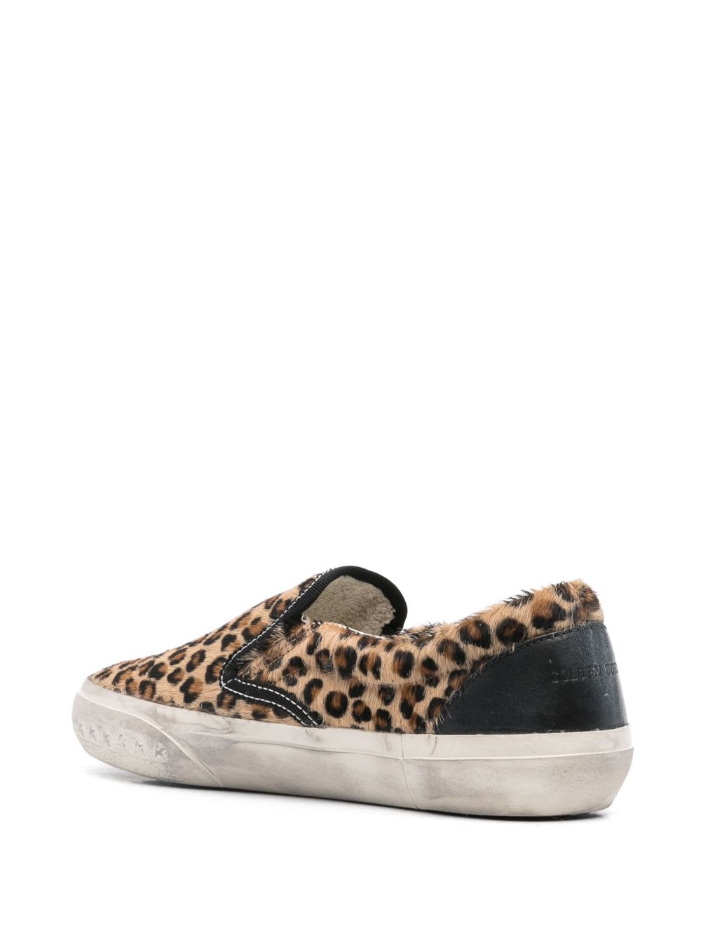 Golden Goose Brown Low Top Sneakers With Embossed Logo On The Heel And All-over Leopard Motif In Leather Woman