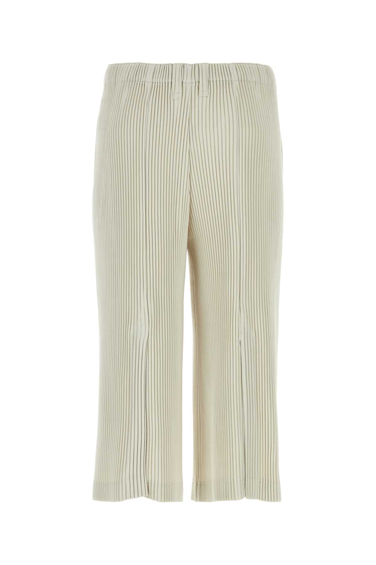 Shop Issey Miyake Ivory Polyester Bermuda Shorts In White