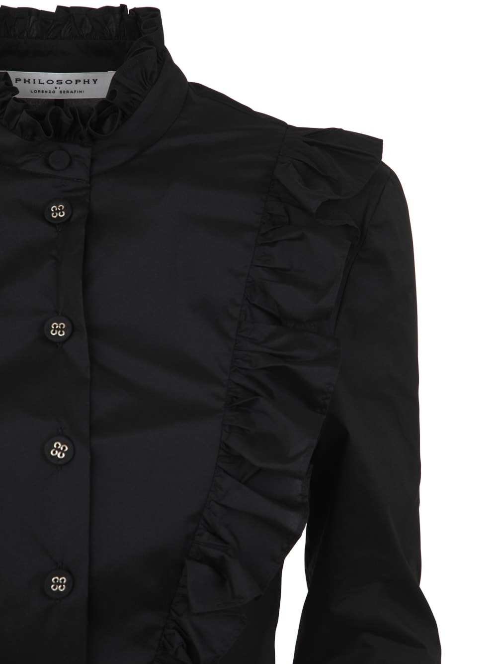 Shop Philosophy Di Lorenzo Serafini Louches Shirt With Rouches In Black