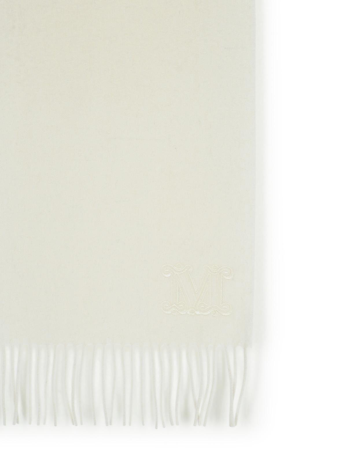 Max Mara Wsdalia Optical White Cashmere Scarf In White
