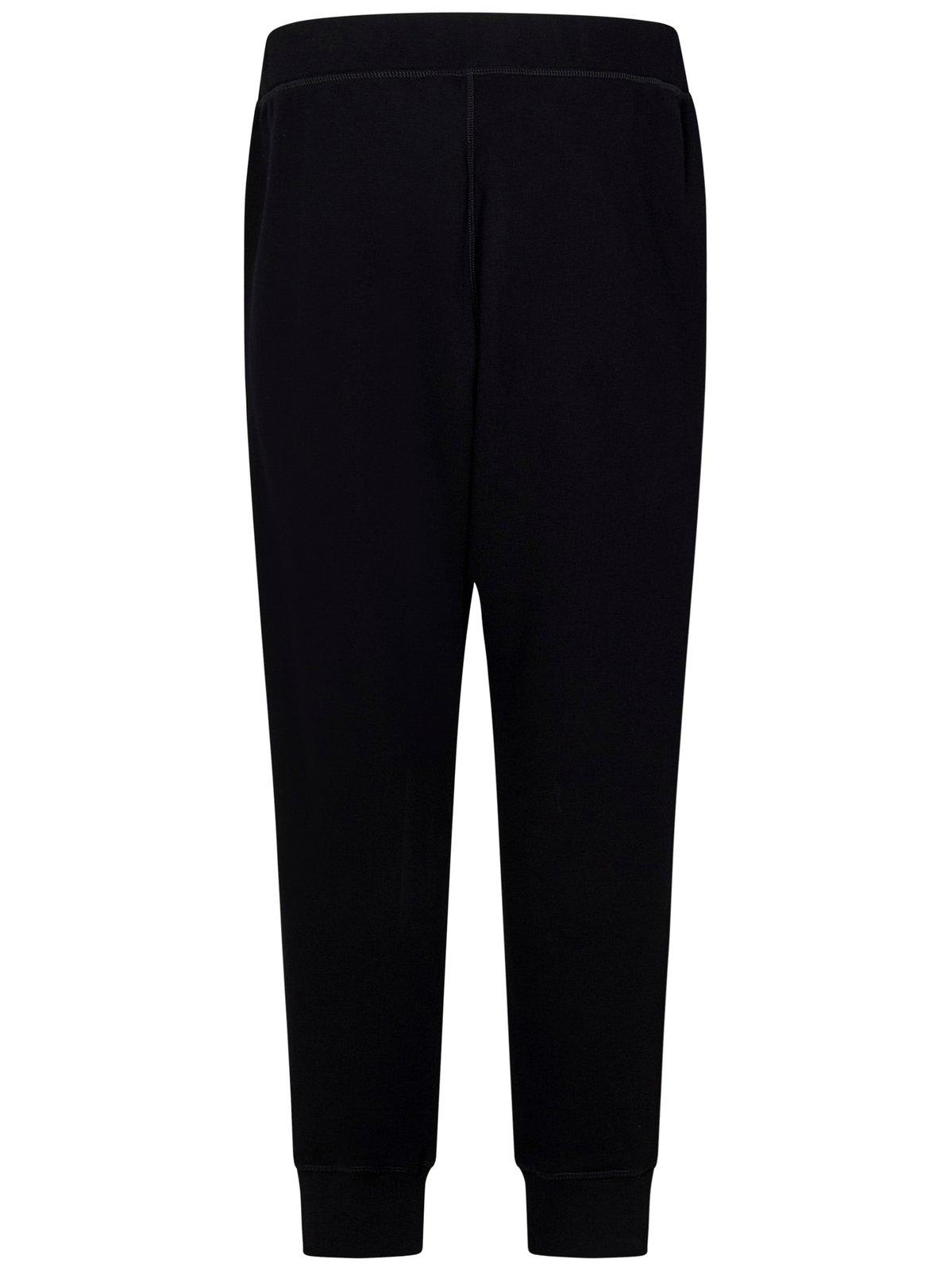 Shop Dsquared2 Logo-printed Slim-cut Tapered Track Pants In Black