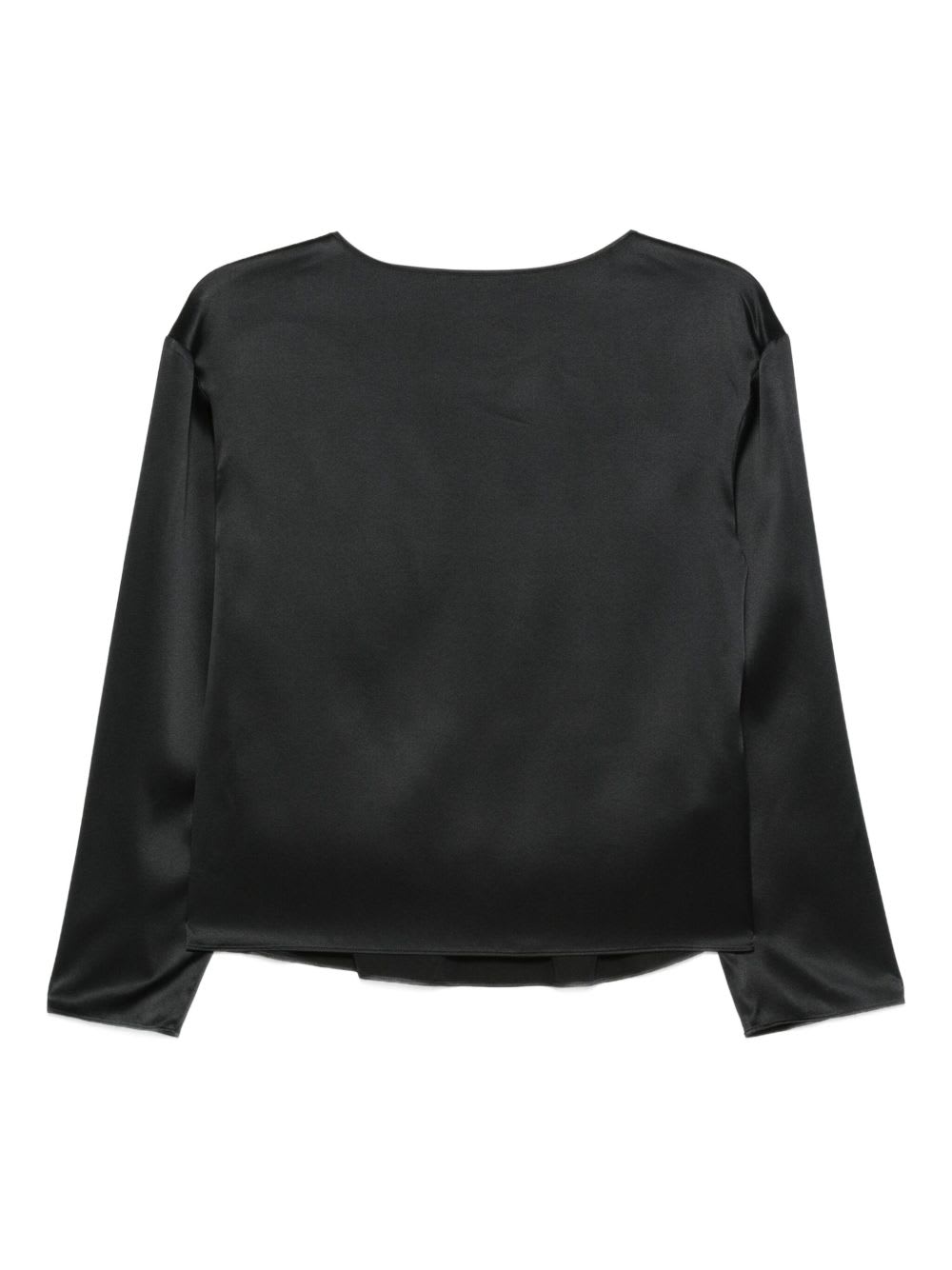 Emporio Armani Silk Top In Black