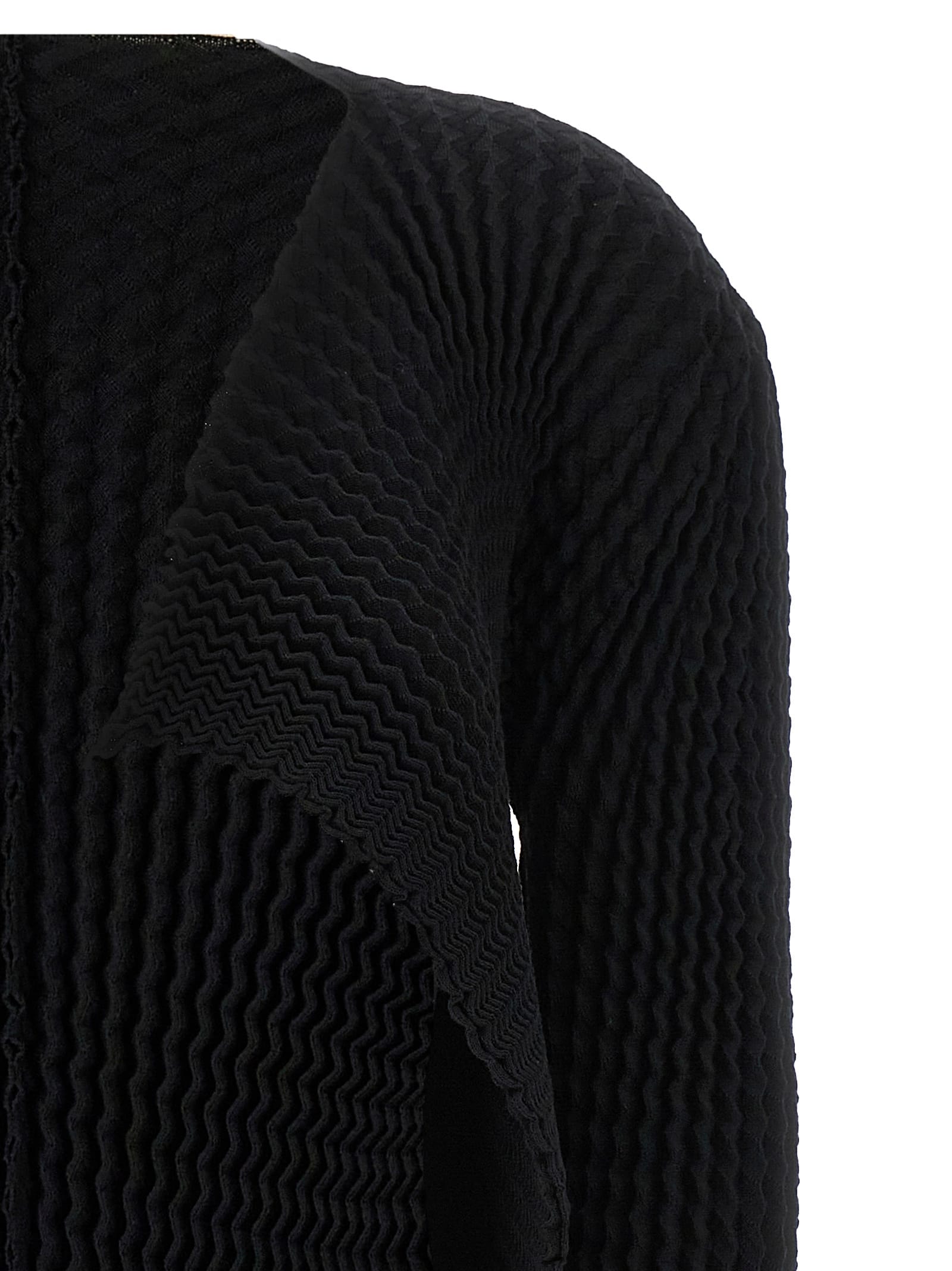 Issey Miyake Ribbed-detailing Open-front Jacket