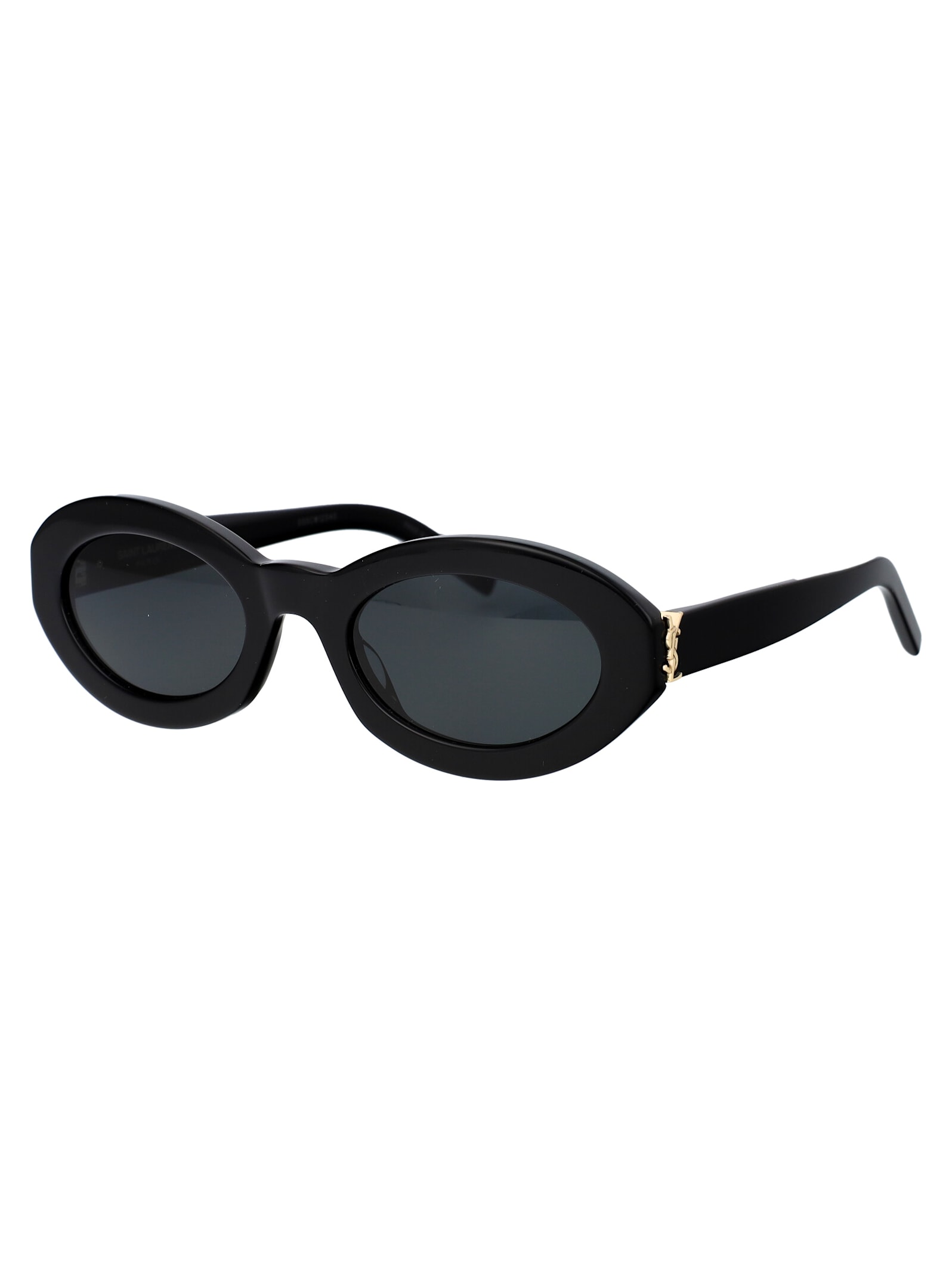Saint Laurent Eyewear Oval Frame Sunglasses In Black