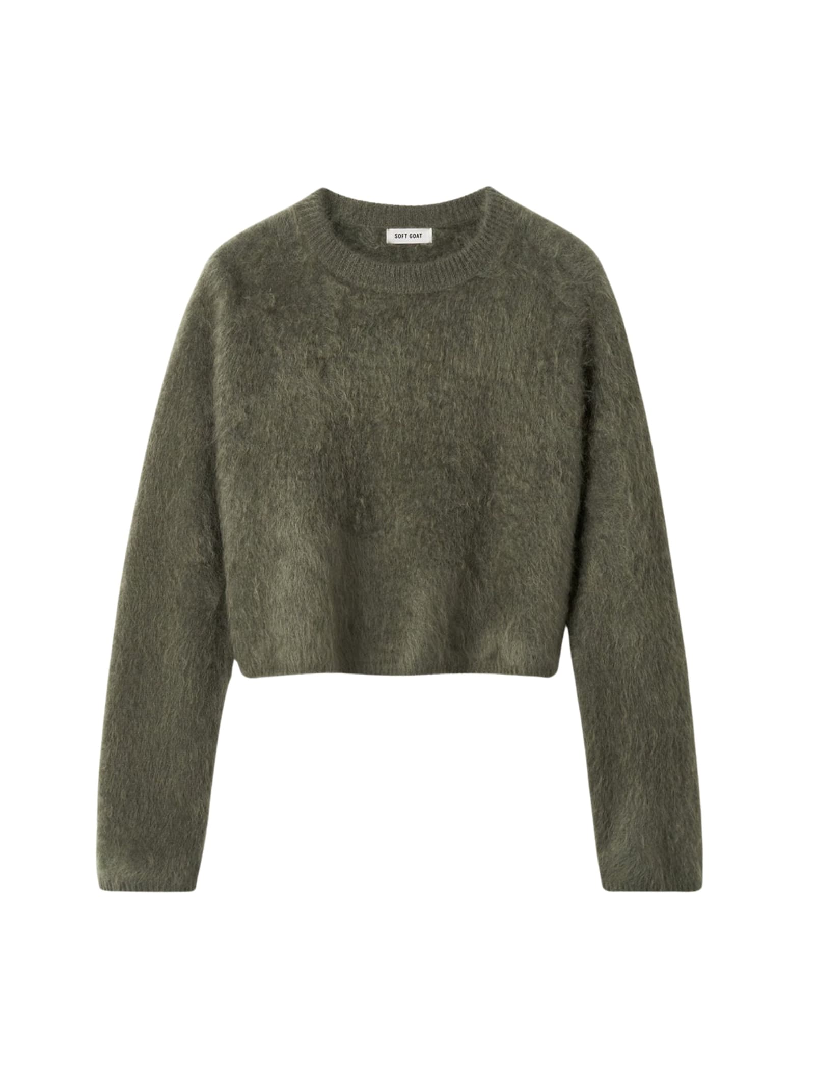 Goat Brushed Crew Neck Sweater In Green