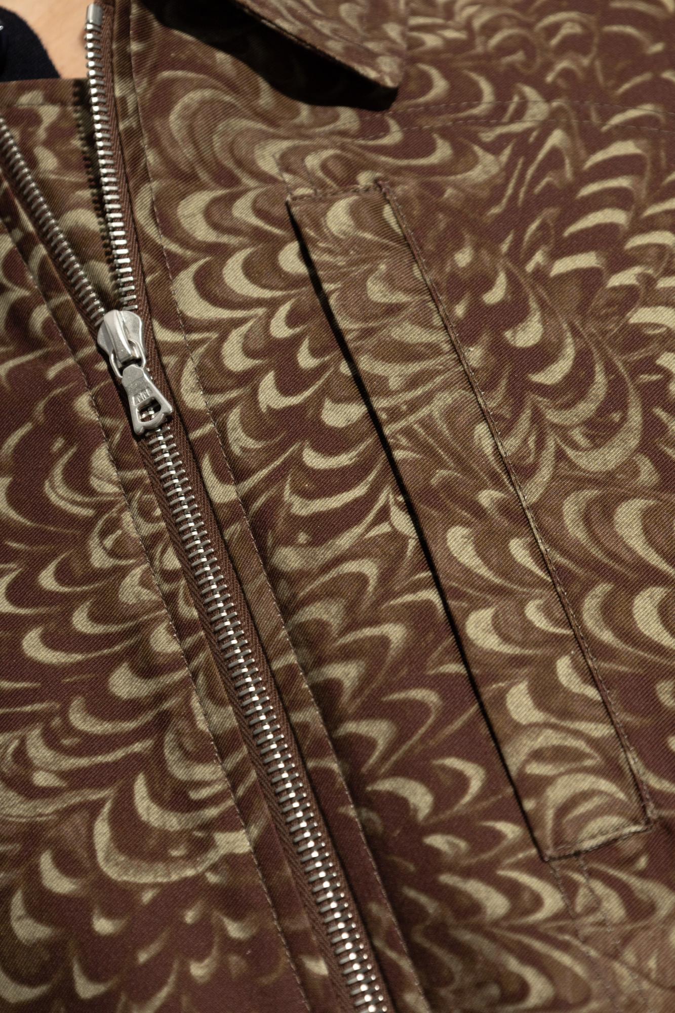 Dries Van Noten Blazer Patterned Multiple Pockets In Brown