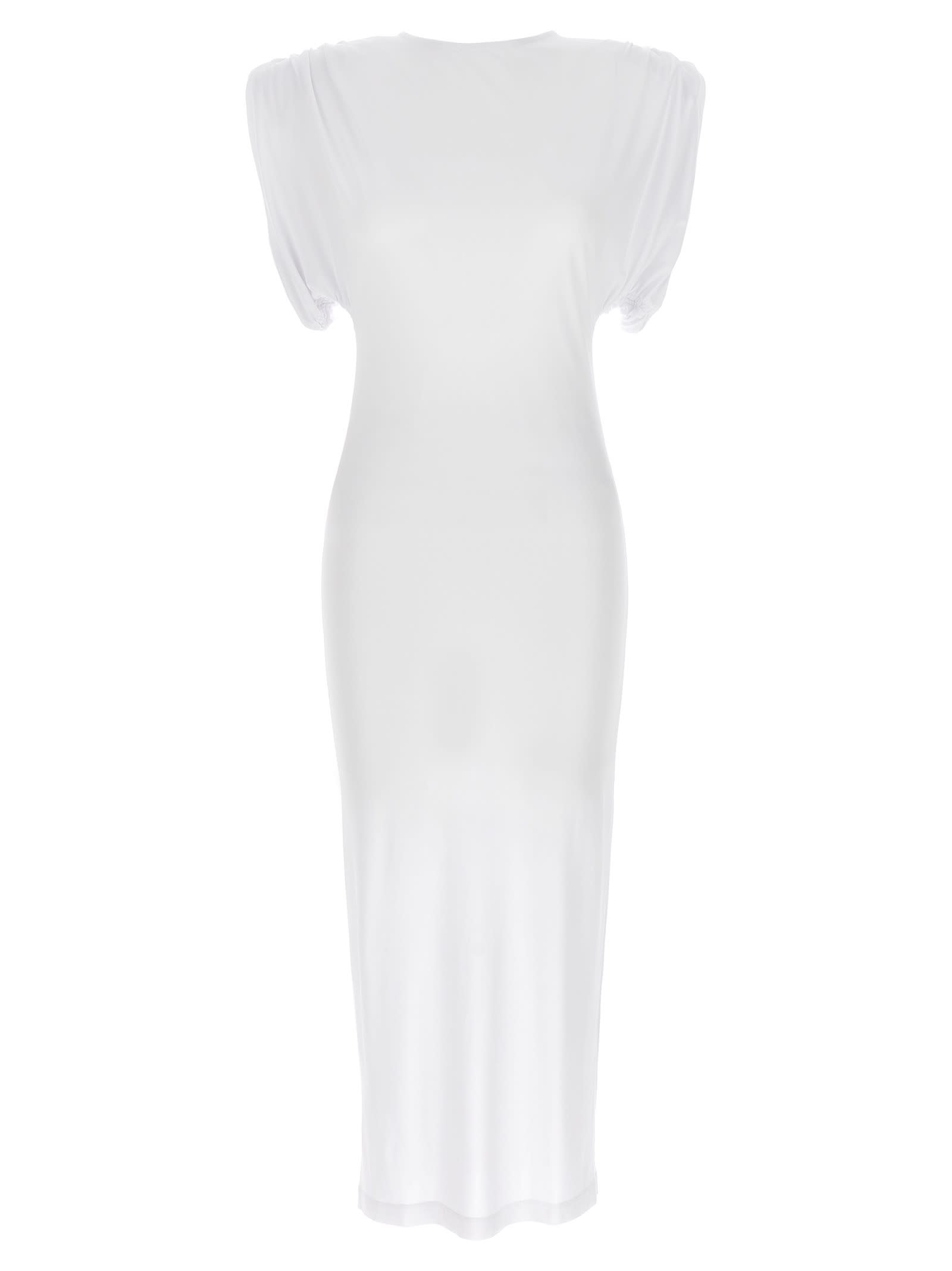 Wardrobe.nyc Ruched Jersey Maxi Dress In White