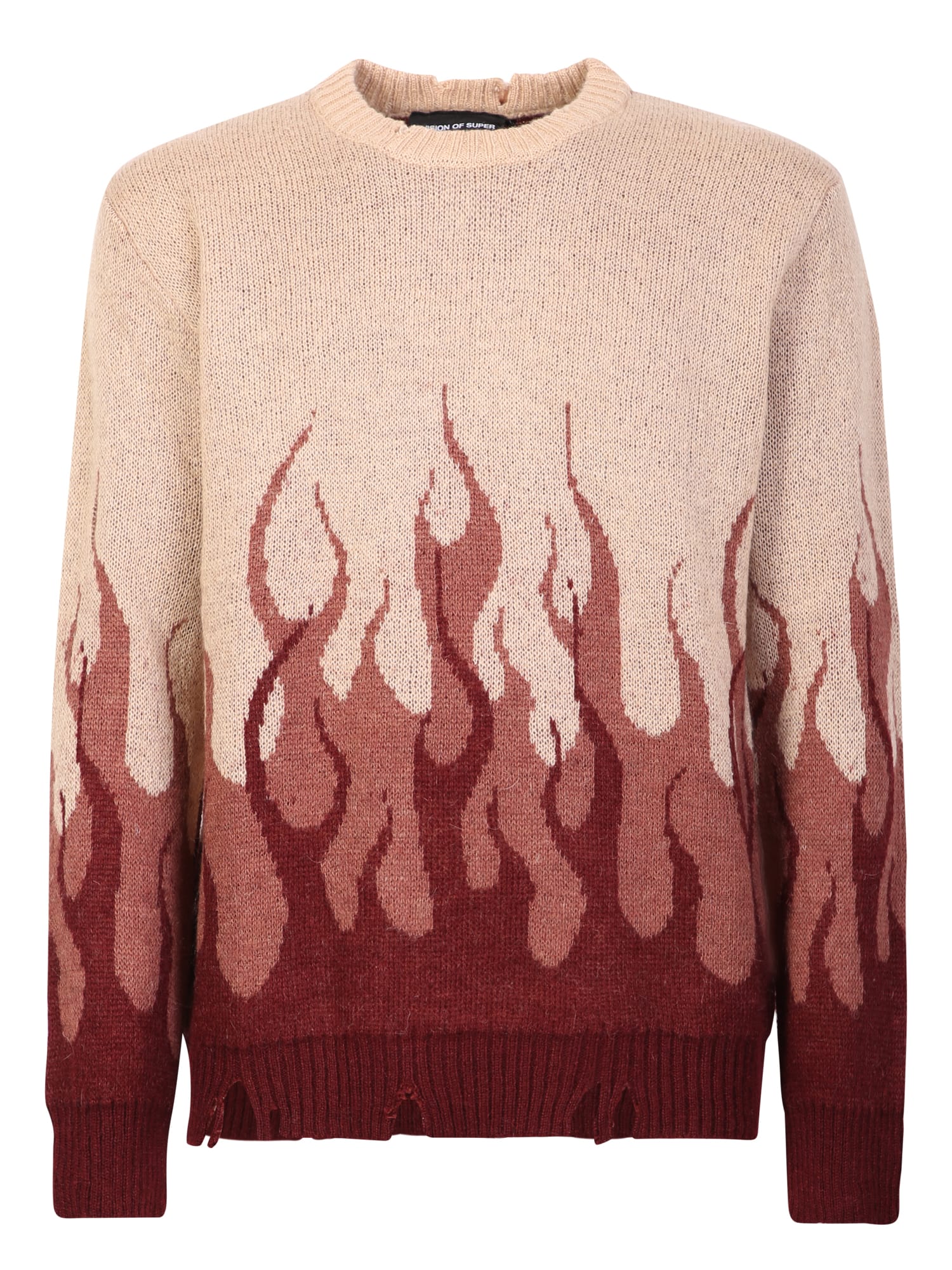 Shop Vision Of Super Wine Double Flames Jumper In Red