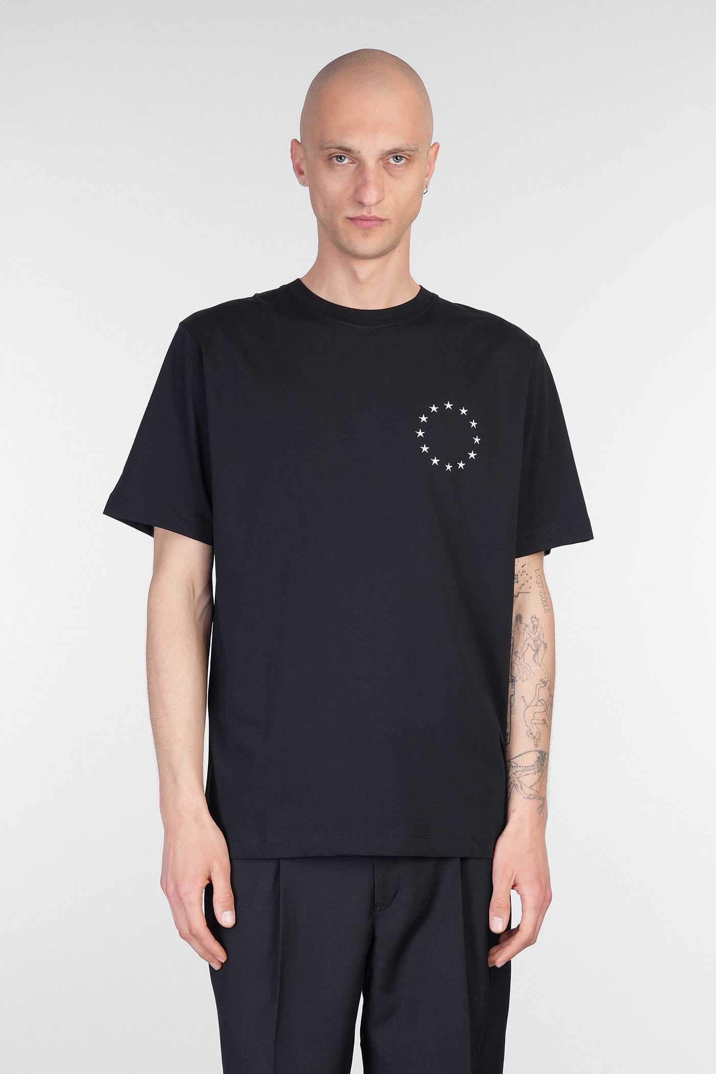 T-shirt In Black Cotton