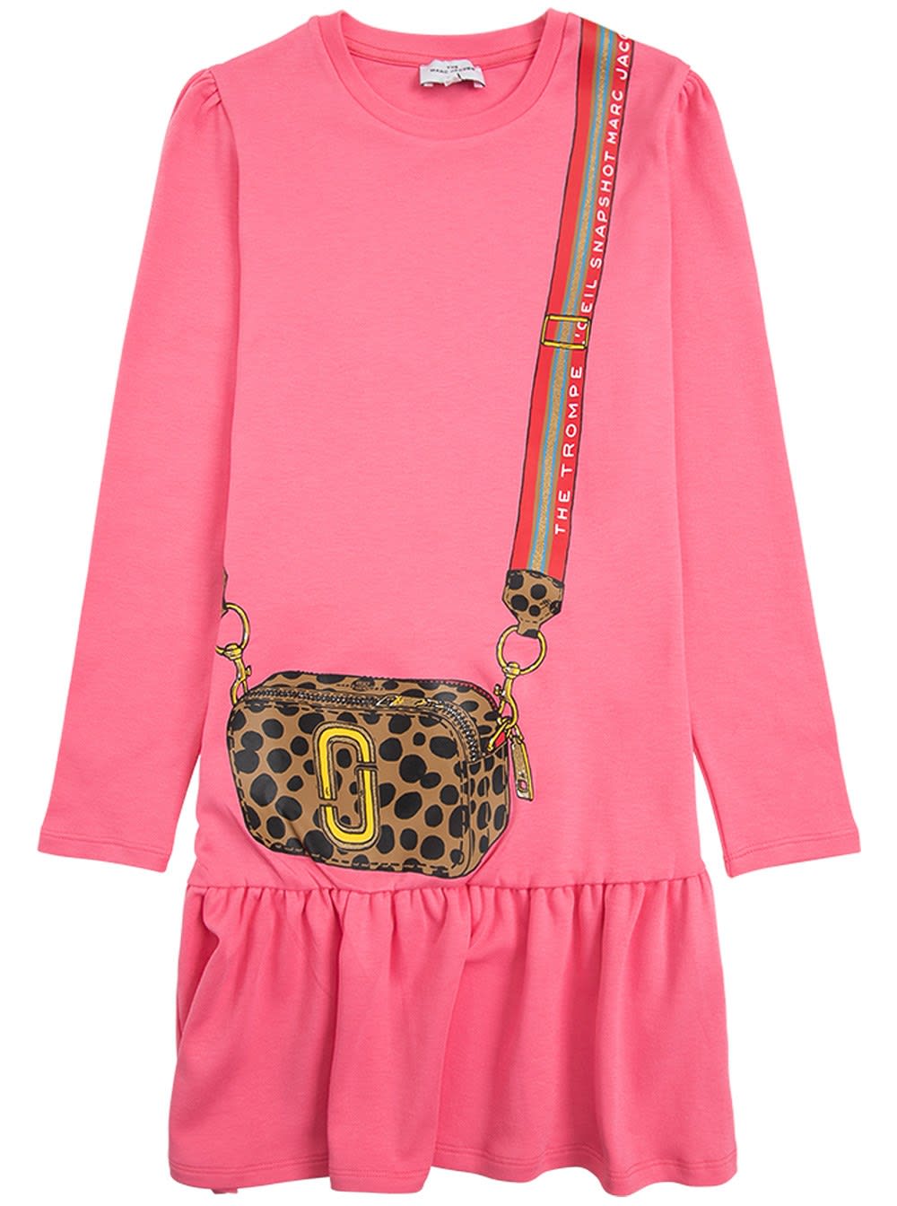Photo of  Marc Jacobs Pink Cotton Dress With Crossbody Bag Print- shop Marc Jacobs Dresses online sales