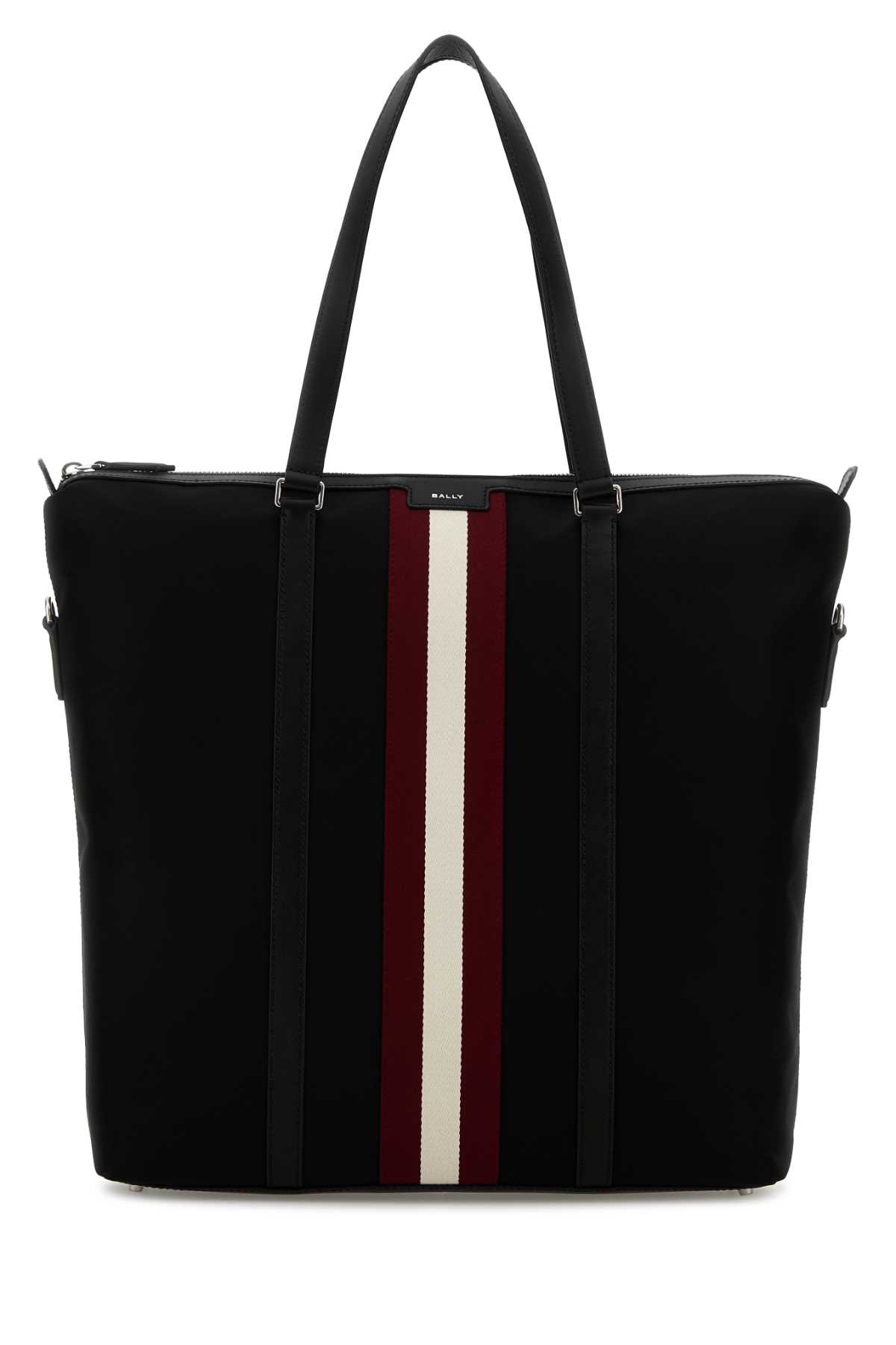 Bally Black Canvas Shopping Bag