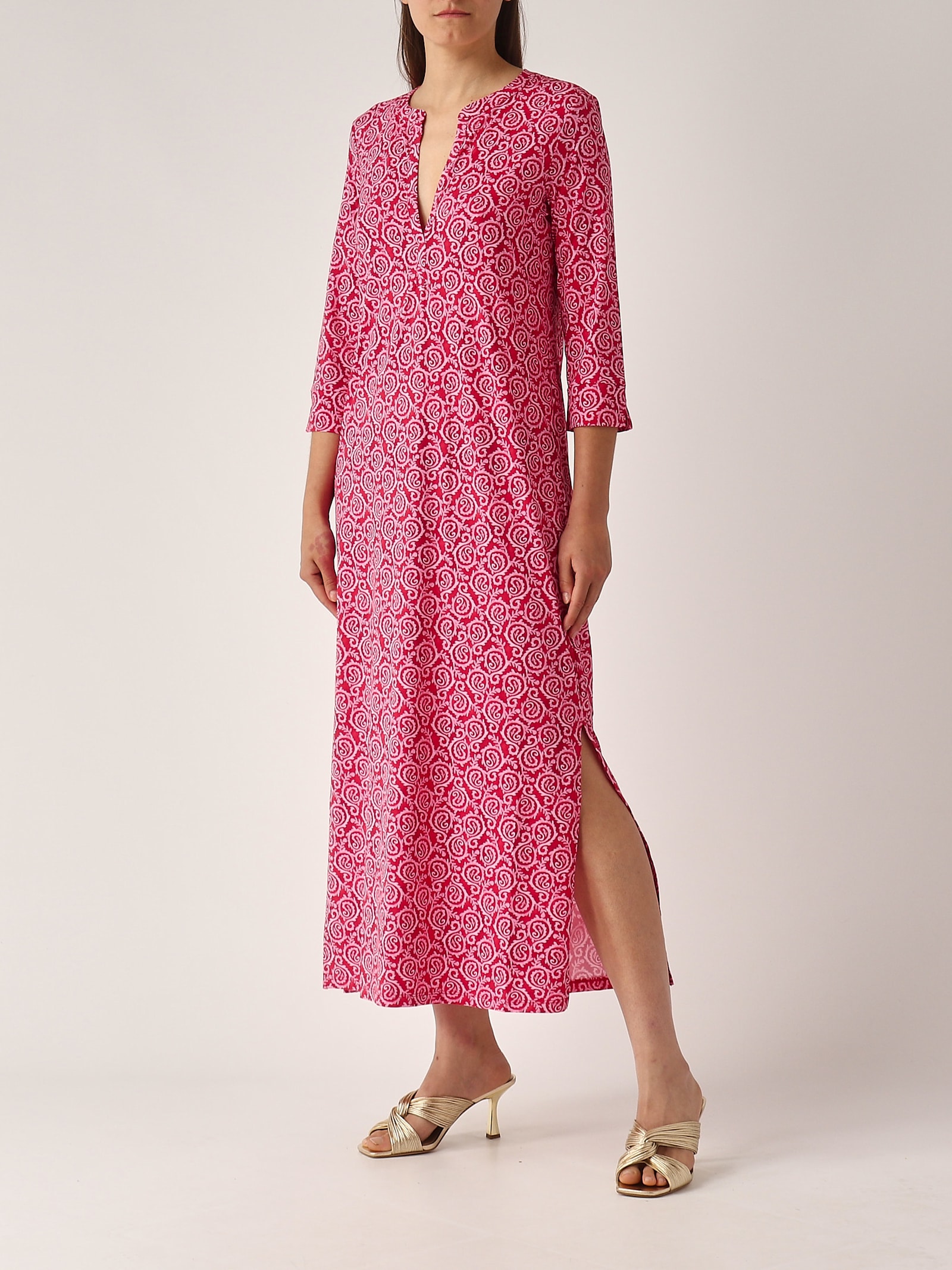 Maliparmi Abito Summer Coral Dress In Pink