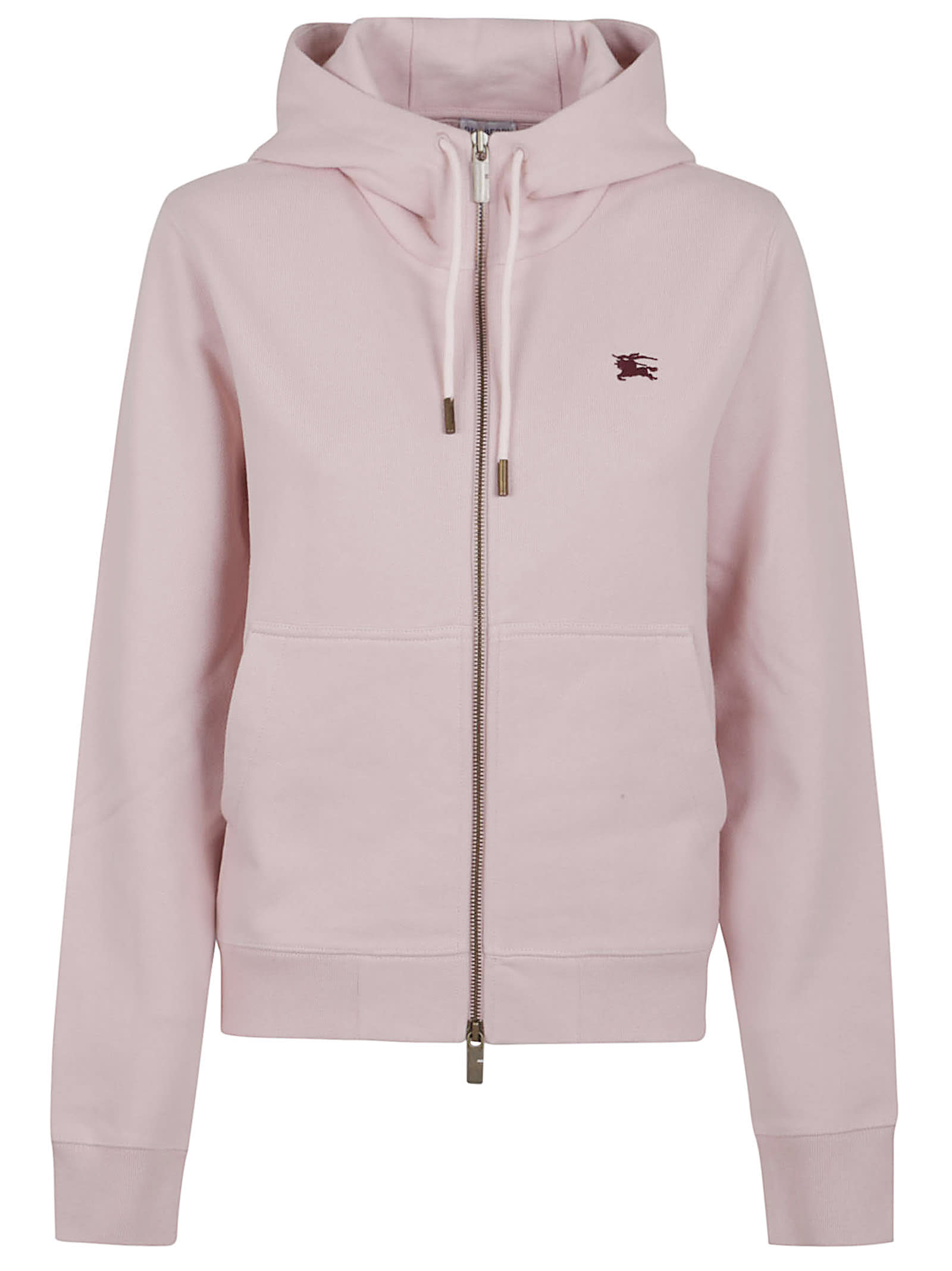 Burberry Light Pink Zip-up Hoodie In Pink