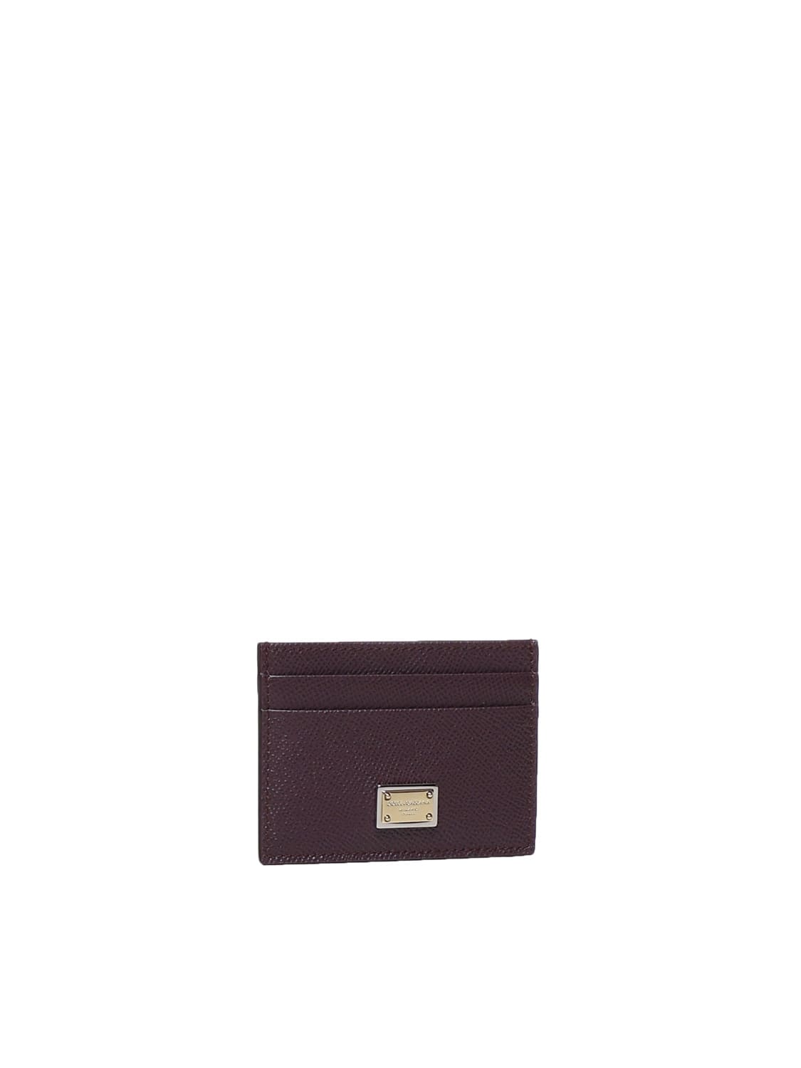 Shop Dolce & Gabbana Card Holder With Logo Plaque In Mosto