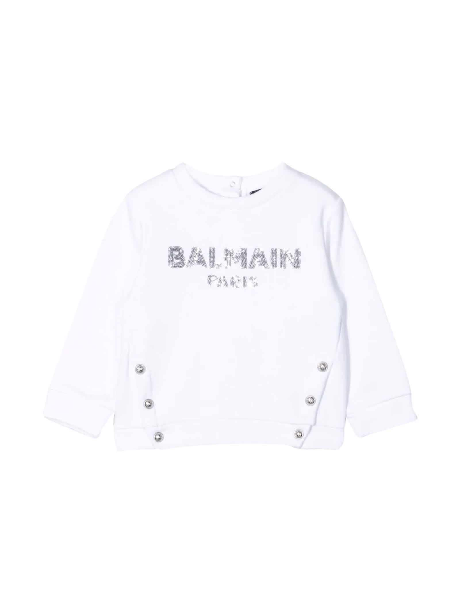 Balmain Newborn White Sweatshirt