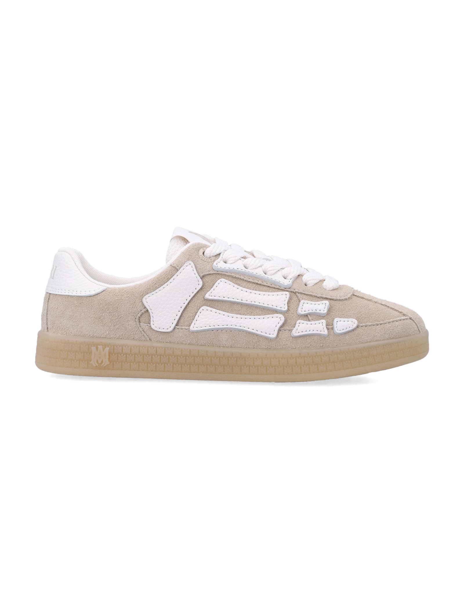 Amiri Pacific Bones Low-top Sneakers With Rubber Sole In Neutral