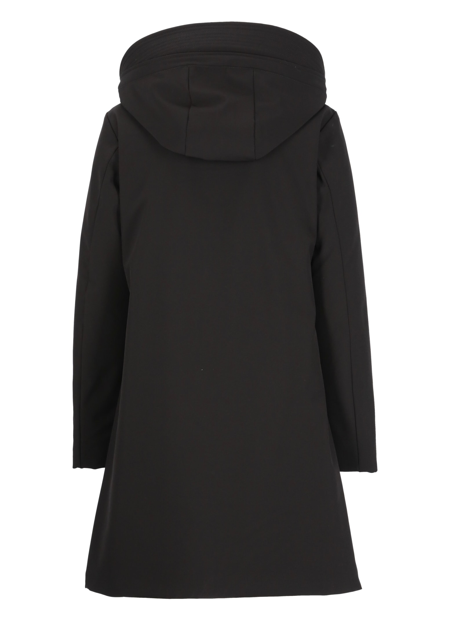 Woolrich Hooded Parka Coat In Black
