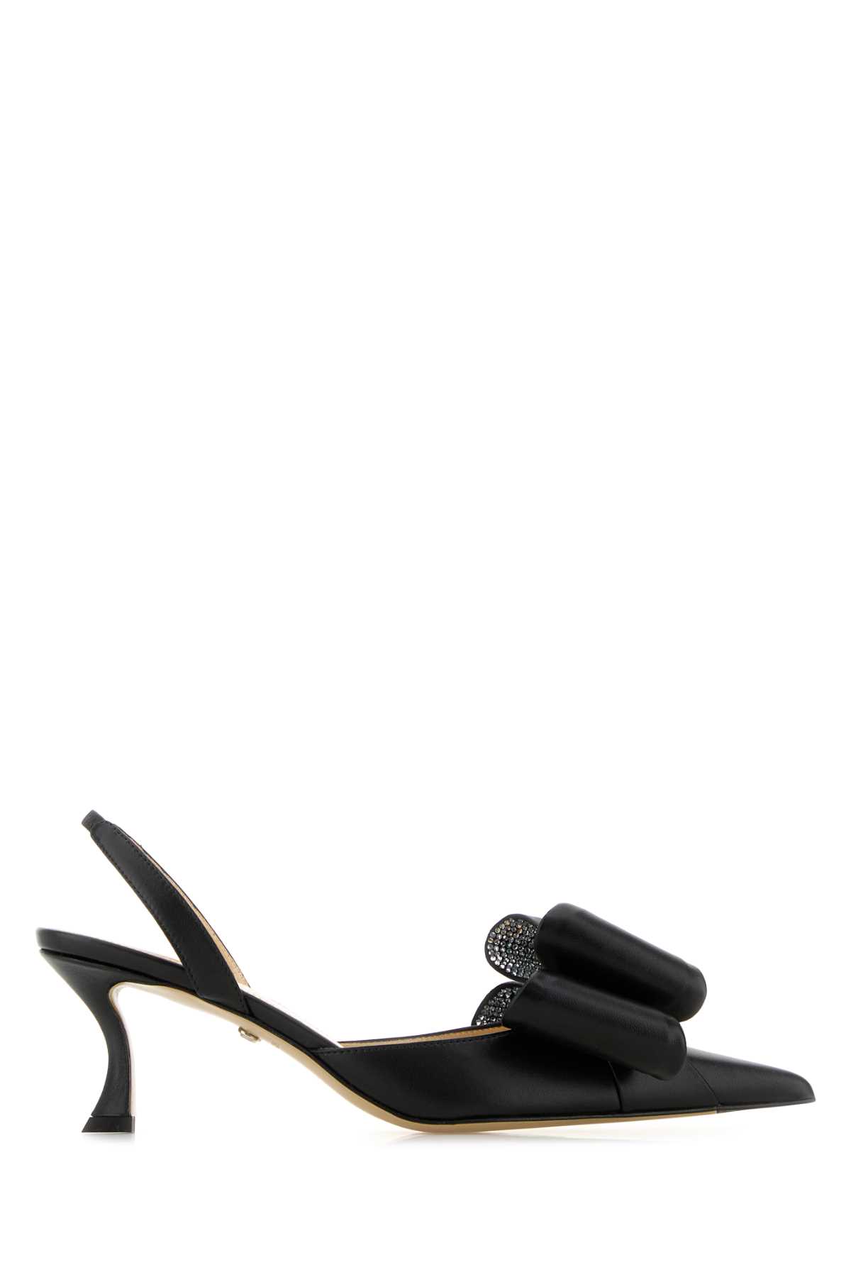 MACH &AMP; MACH BLACK LEATHER LE CADEAU PUMPS