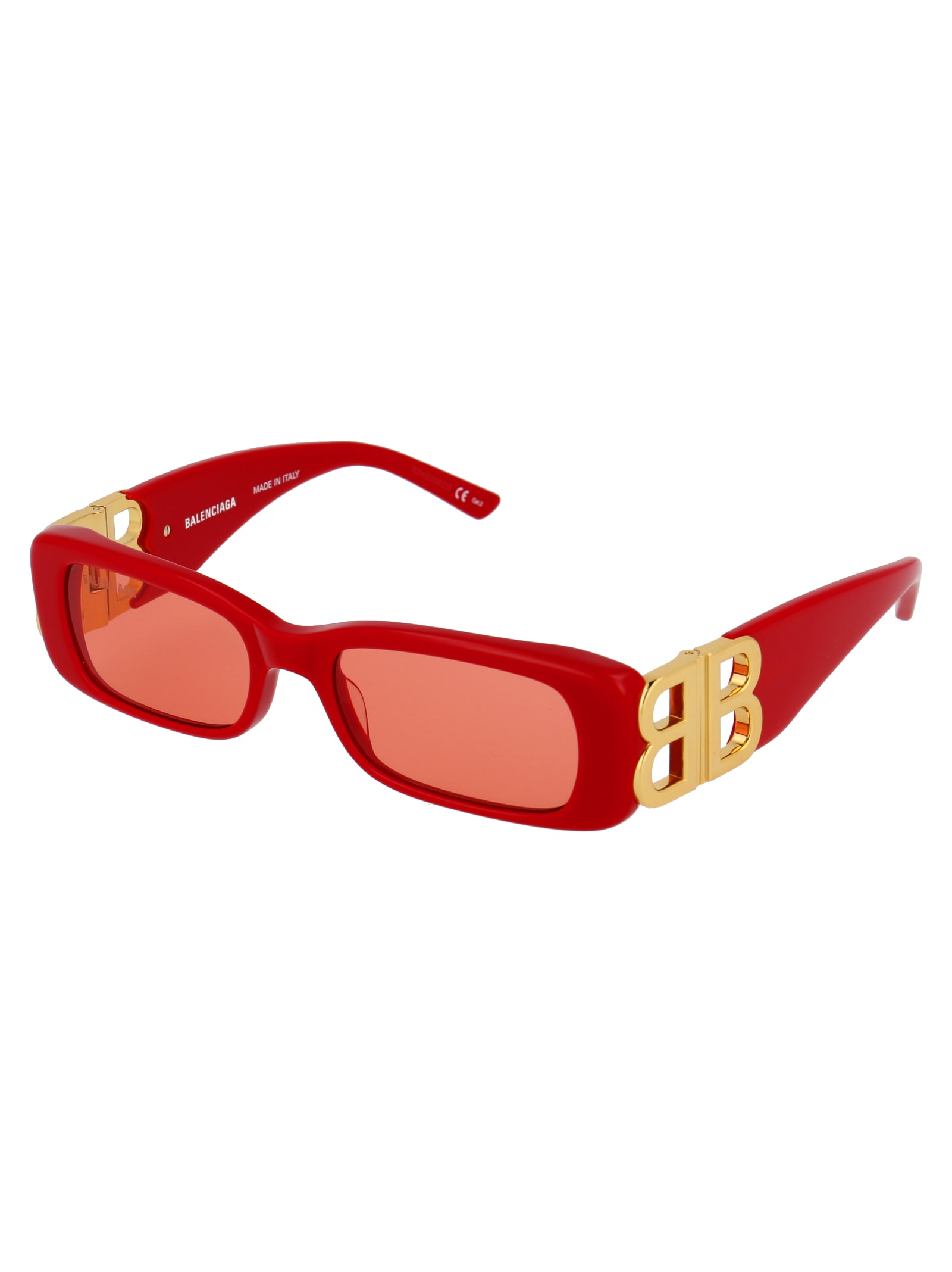 Shop Balenciaga Bb0096s Sunglasses In 003 Red Gold Red