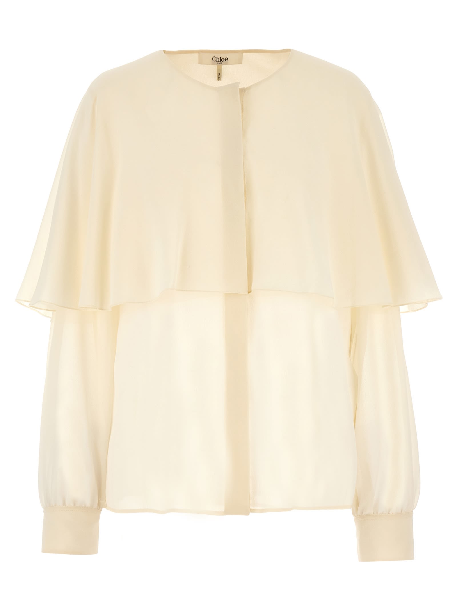 Shop Chloé Cape Shirt In White