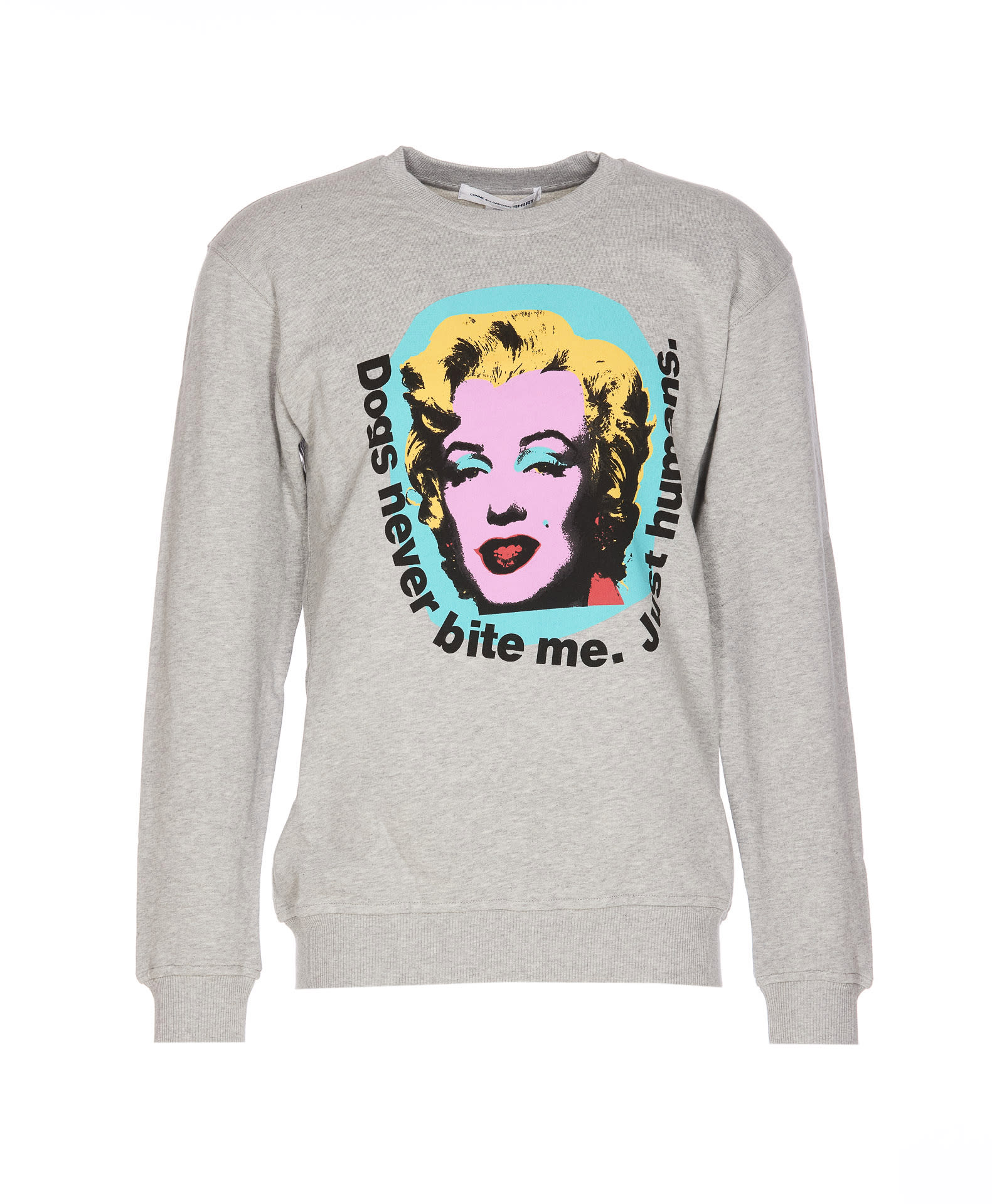 Shop Comme Des Garçons Marilyn Monroe Print Sweatshirt In Grey