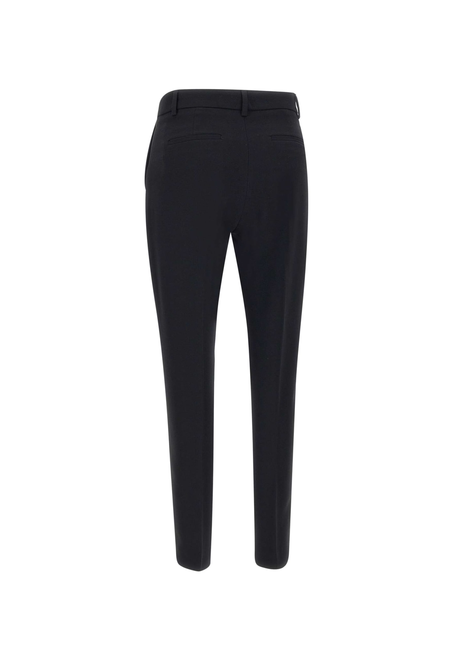 Shop Liu •jo Crepe Trousers In Black