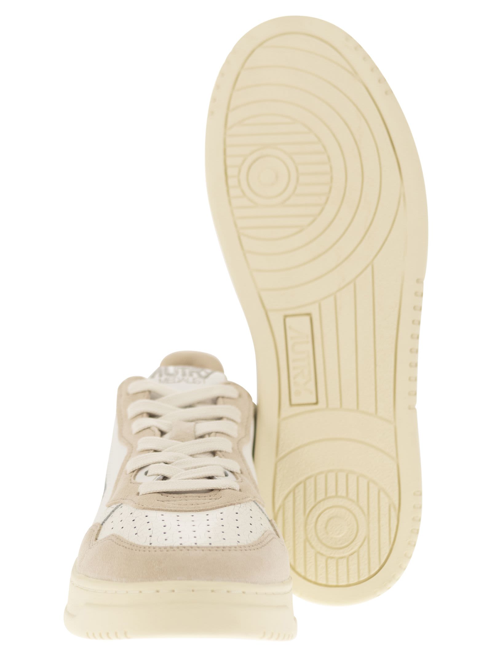 Shop Autry Medalist Low - Leather And Suede Sneakers