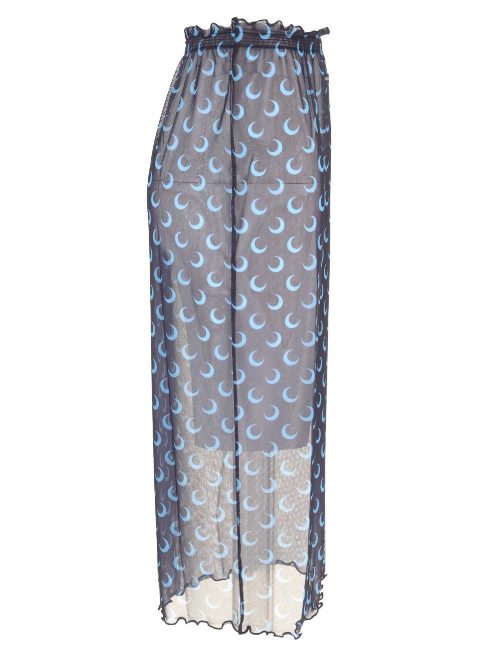 Shop Marine Serre Mesh Midi Skirt In Blue