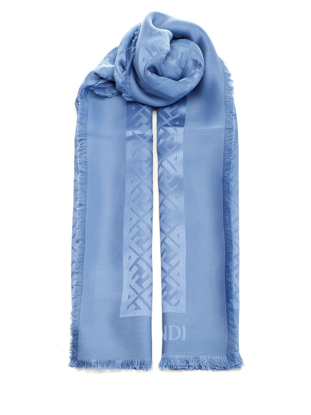 Shop Fendi Ff Shawl In Blue