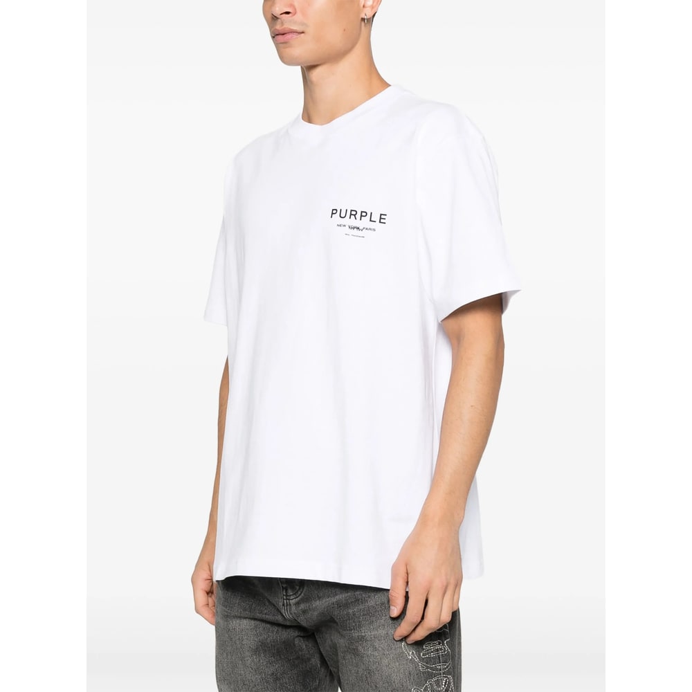 Purple Brand Jersey Short-sleeve T-shirt In White