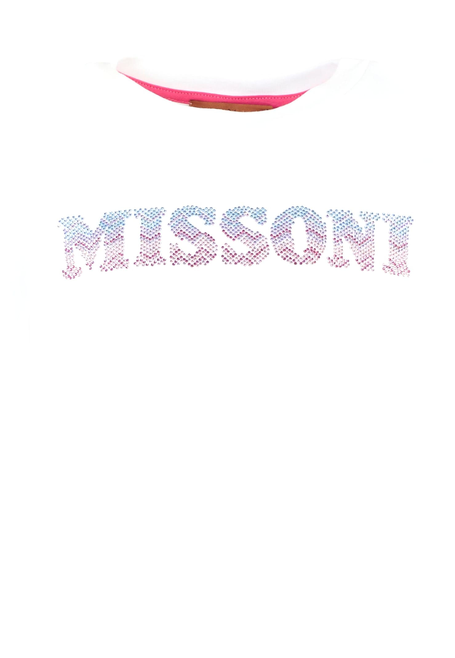 Missoni White T-shirt For Girl With Logo In White