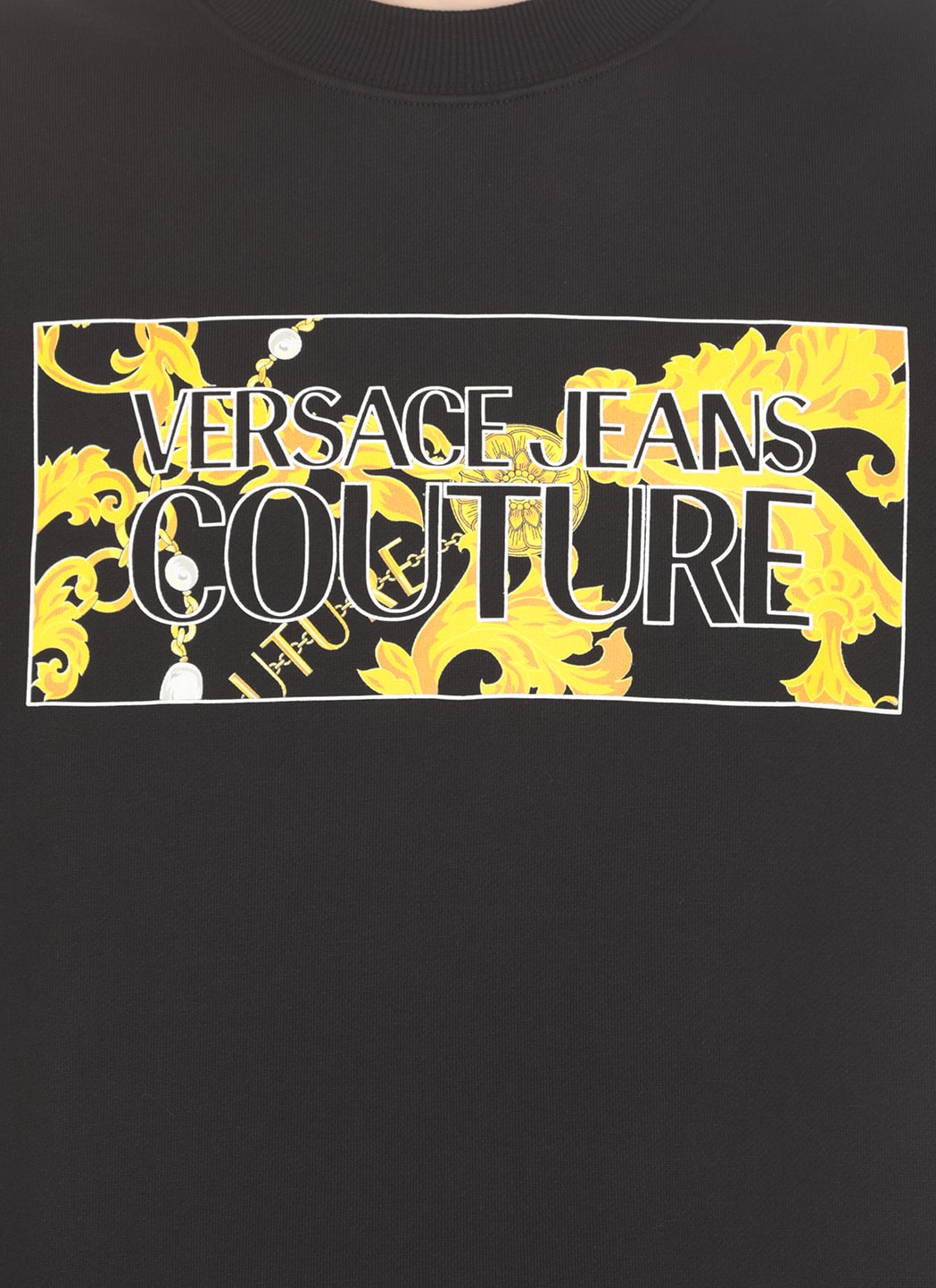 Shop Versace Jeans Couture Versace Chain Couture Sweatshirt In Black