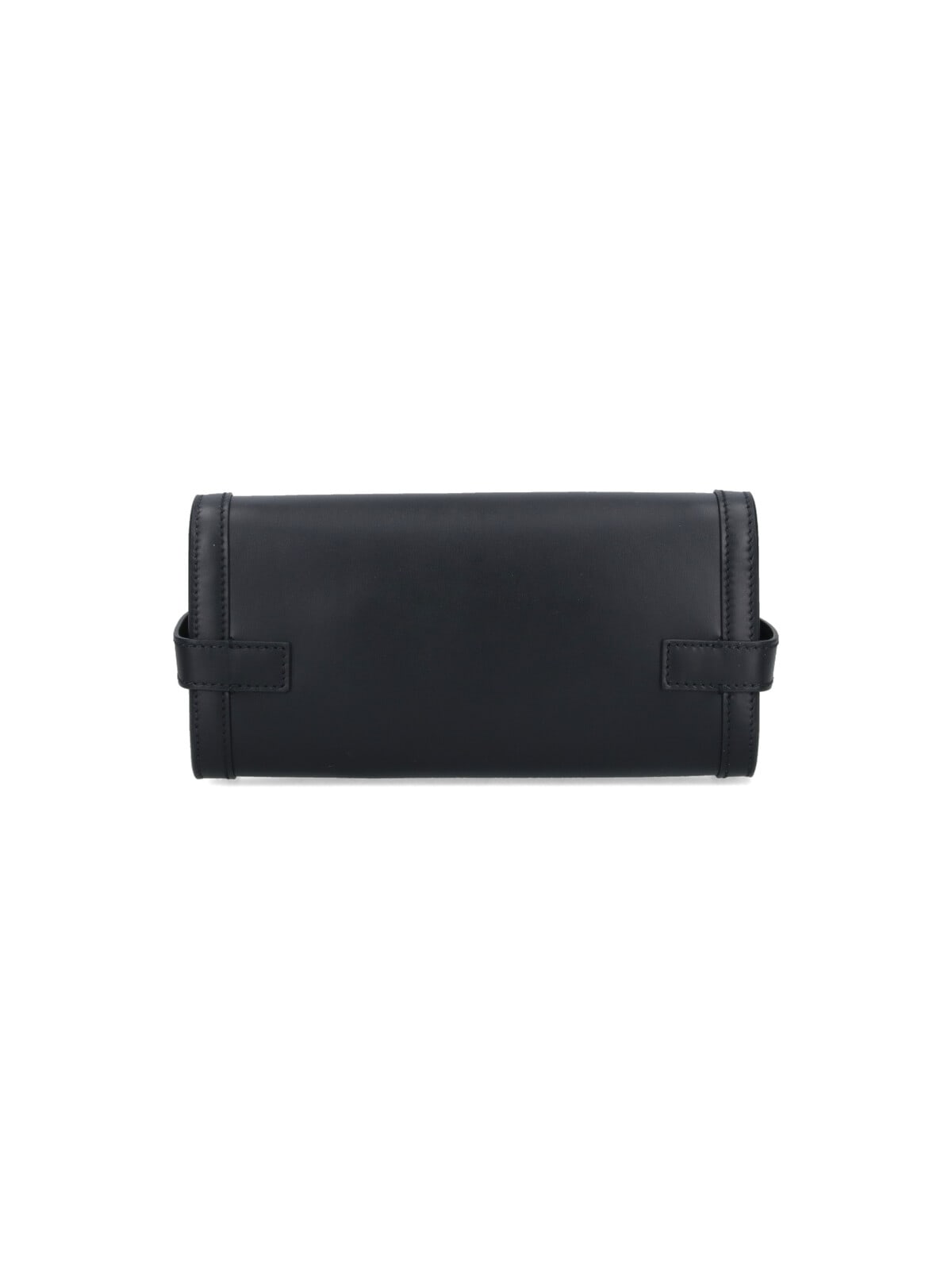 Balmain B-buzz 23 Clutch In Calfskin Leather In Black