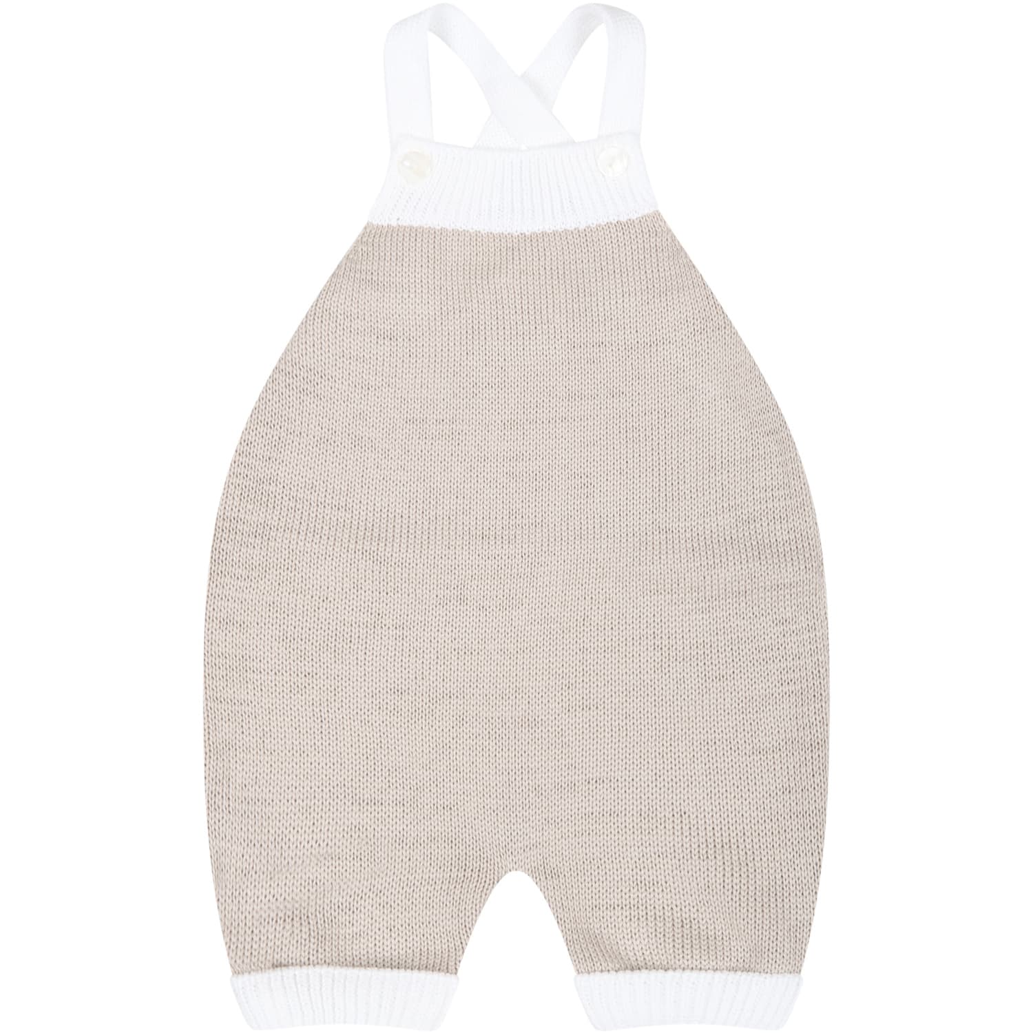 Little Bear Beige Dungarees For Baby Kids