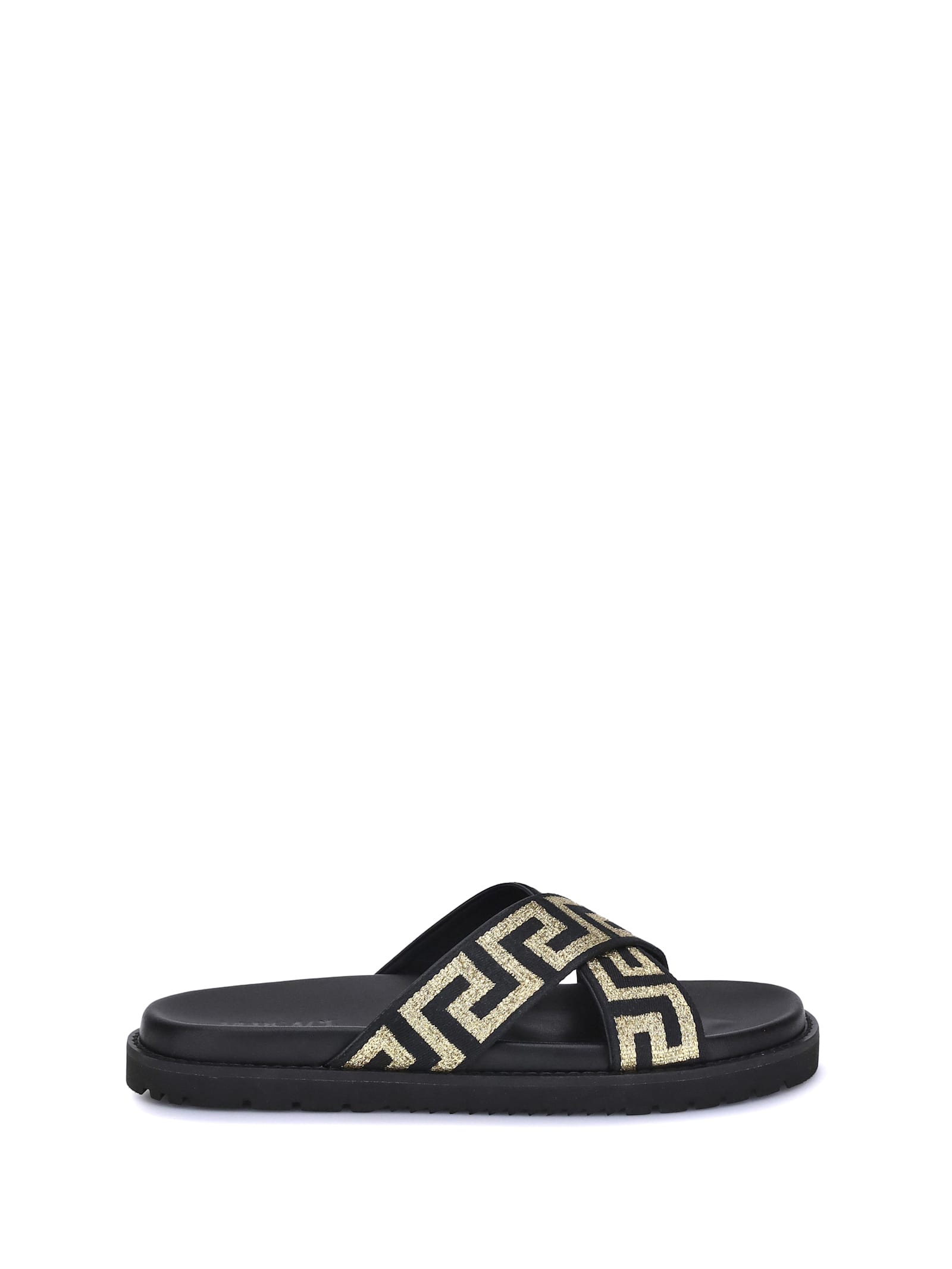 Versace Greca Sandals In Multi