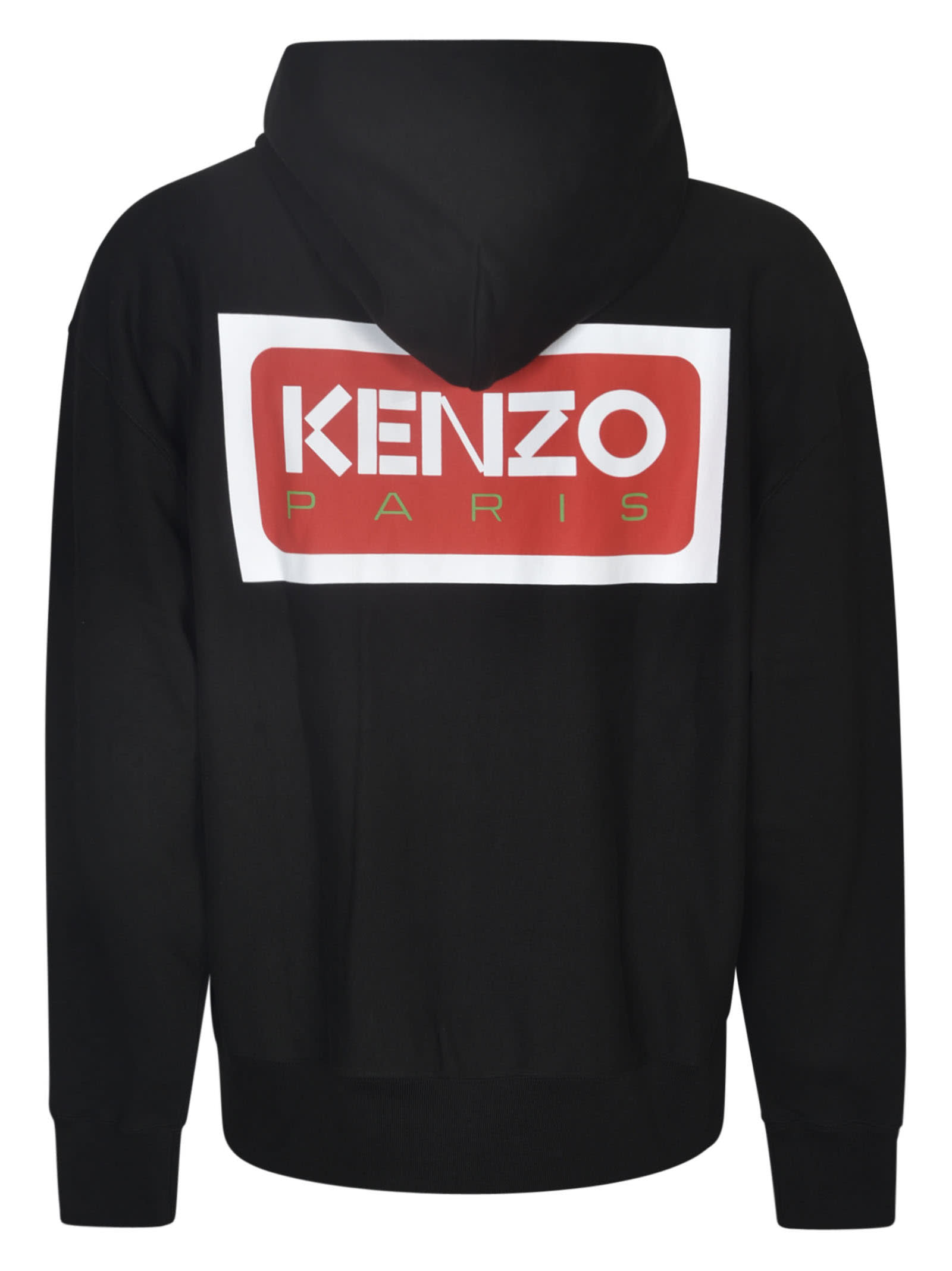 Shop Kenzo Logo Patch Zip Hoodie In Black