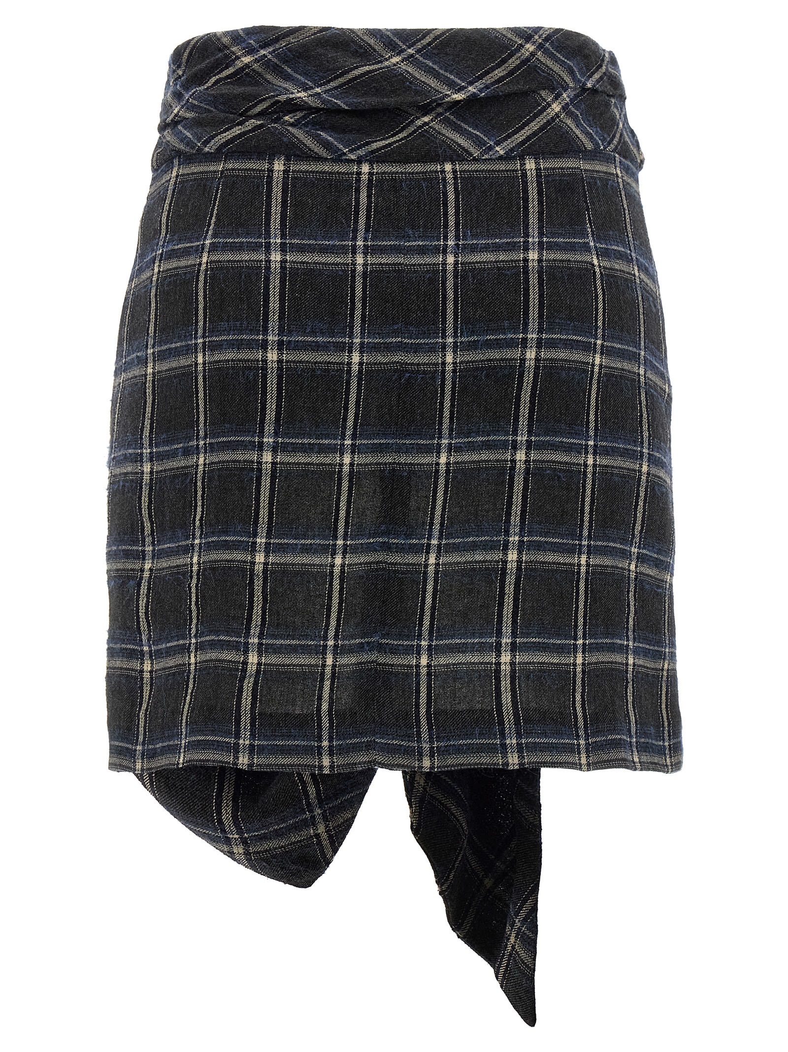 Isabel Marant Wrap Skirt With Asymmetric Hem And Tie Detail In Blue