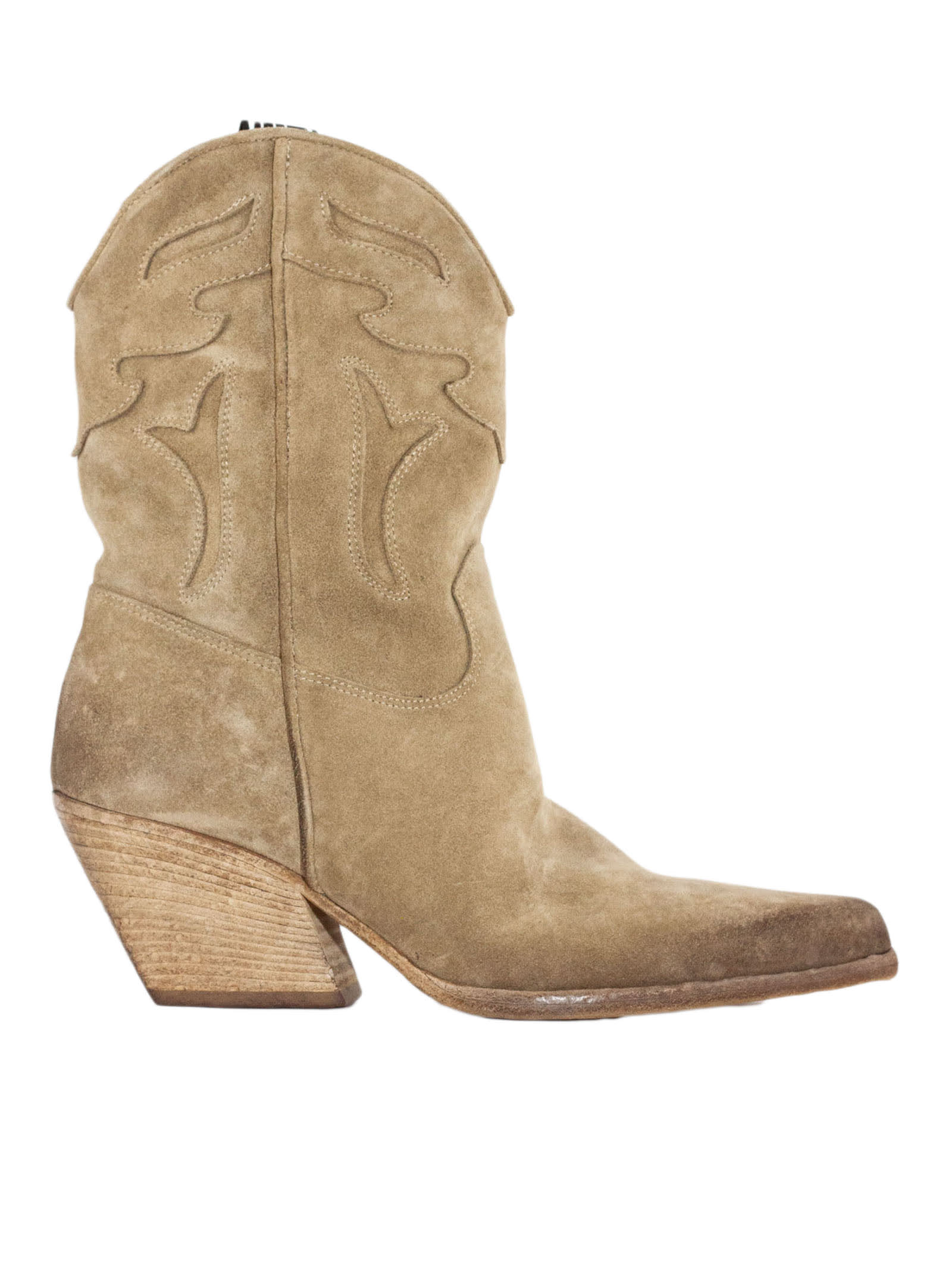 Beige Suede Texan Boot