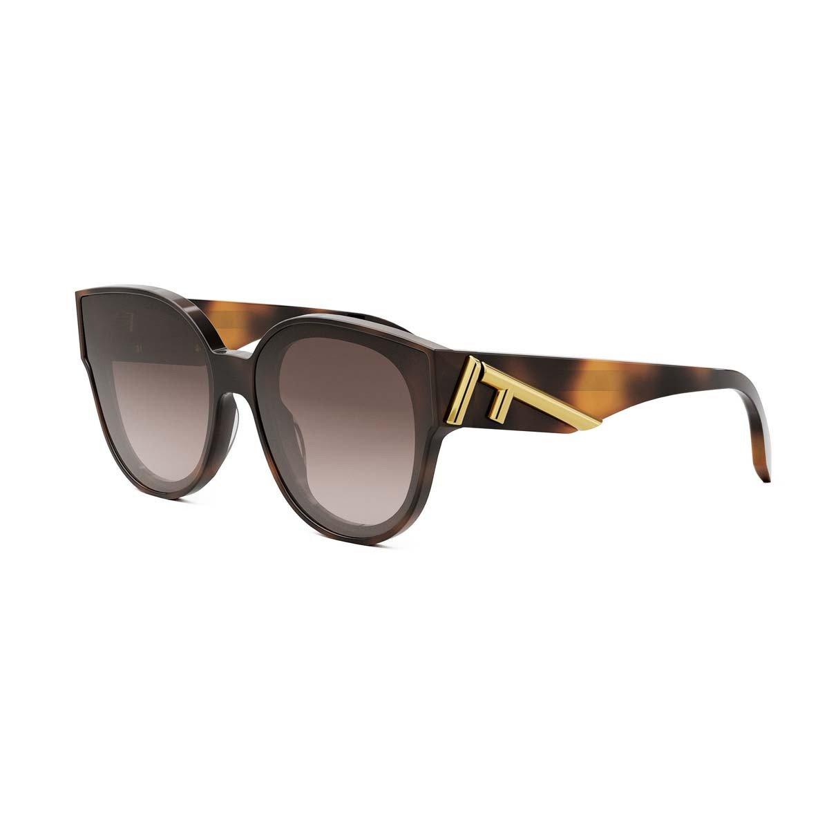 Shop Fendi Panthos Frame Sunglasses Sunglasses In 53f Blonde Havana / Gradient Brown