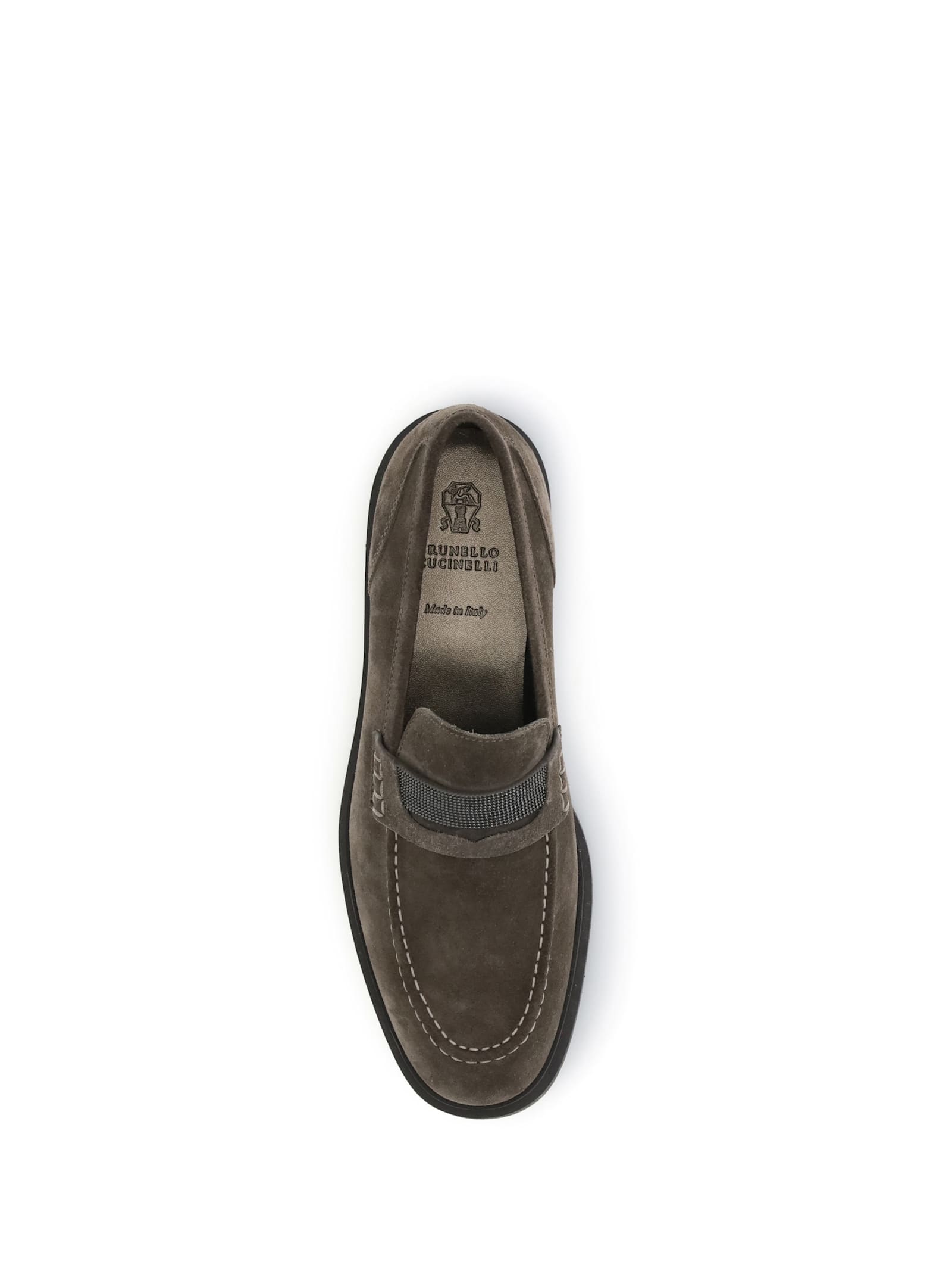 Brunello Cucinelli Suede Monili Penny Loafers