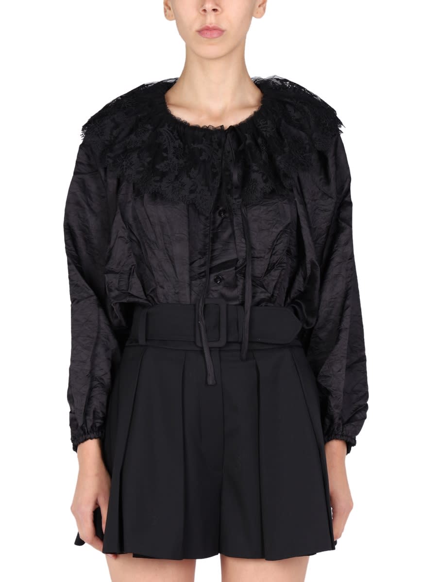 Shop Patou Embroidery Blouse In Black