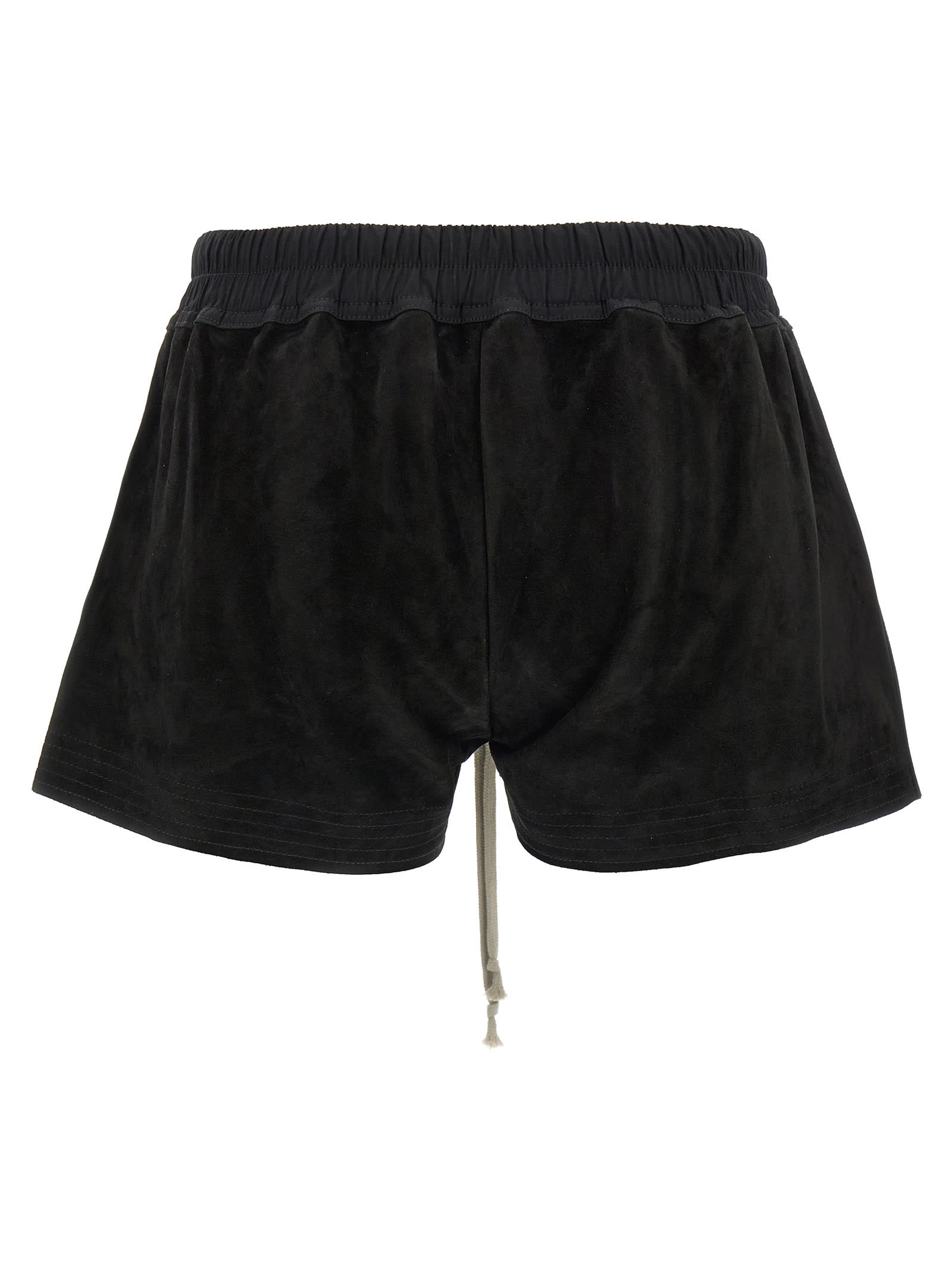 Rick Owens Cloud Layered Elastic Waistband Shorts In Black