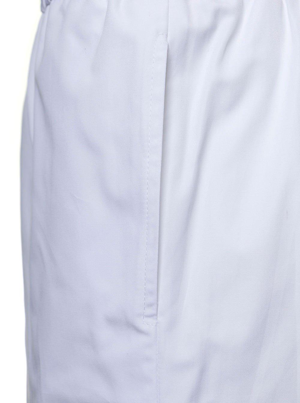 Shop Aspesi Pocketed Straight-leg Trousers In White