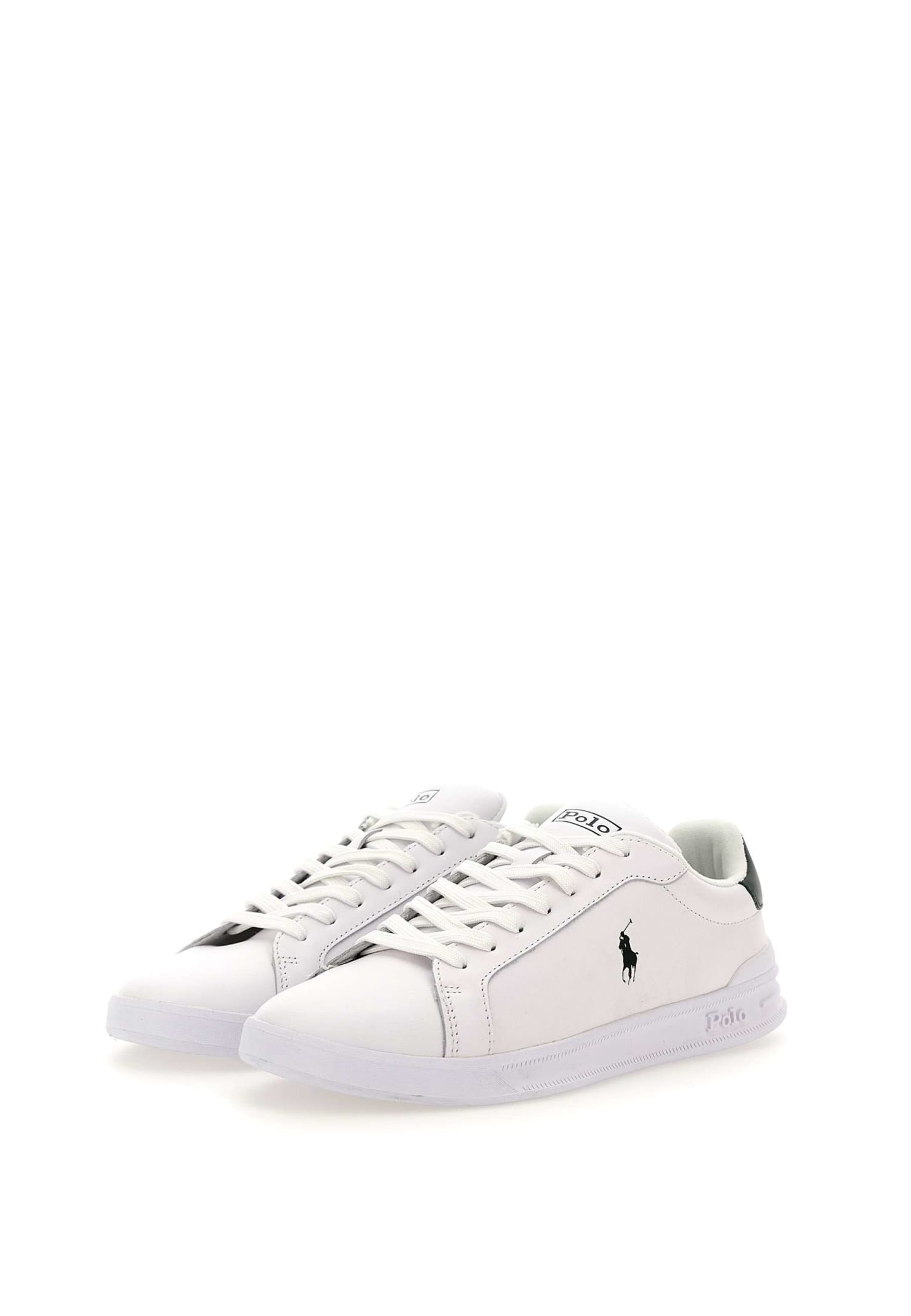 Shop Polo Ralph Lauren Heritage Court Leather Sneakers In White