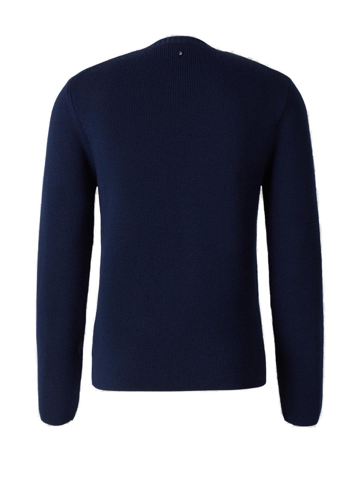 Shop Etro Logo Detailed Crewneck Jumper In Blu