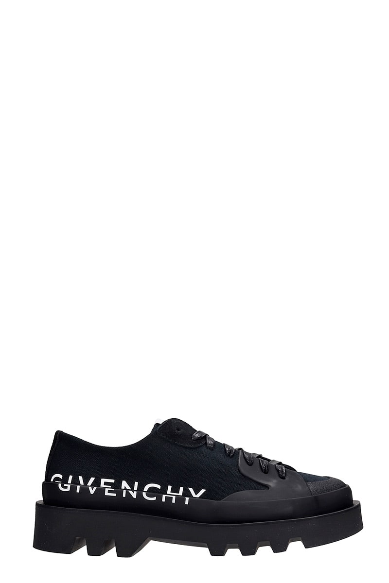 Givenchy Clapham Lace Up Shoes In Black Canvas