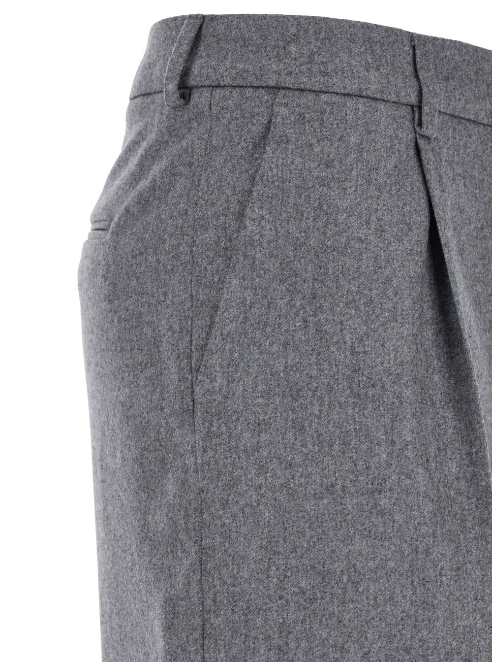 Shop Pt Torino Lola Pinces Pant Wool Cachemire Brushed Flanel In Grey