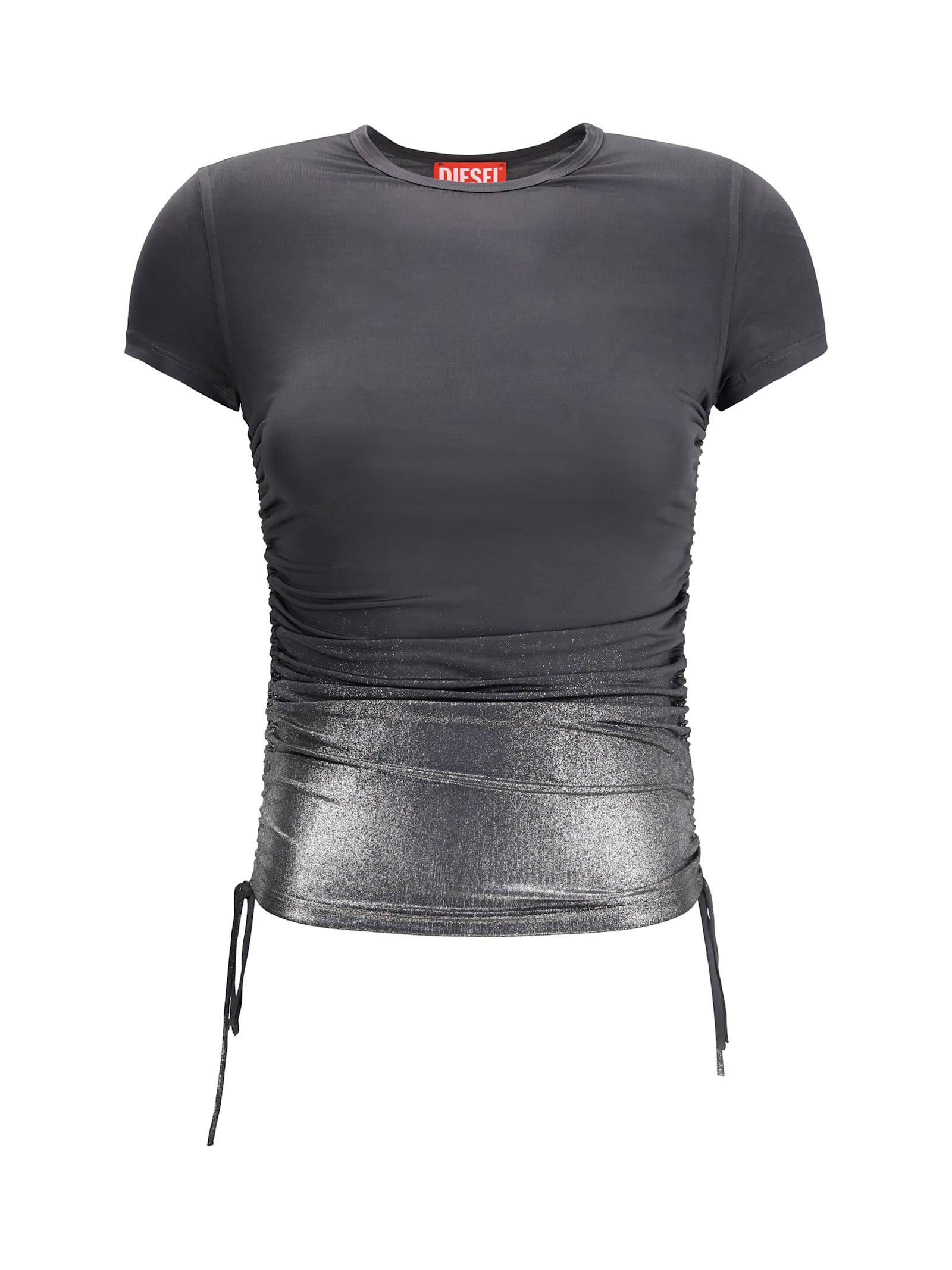 Diesel Women Jersey Top With Side Drawstrings