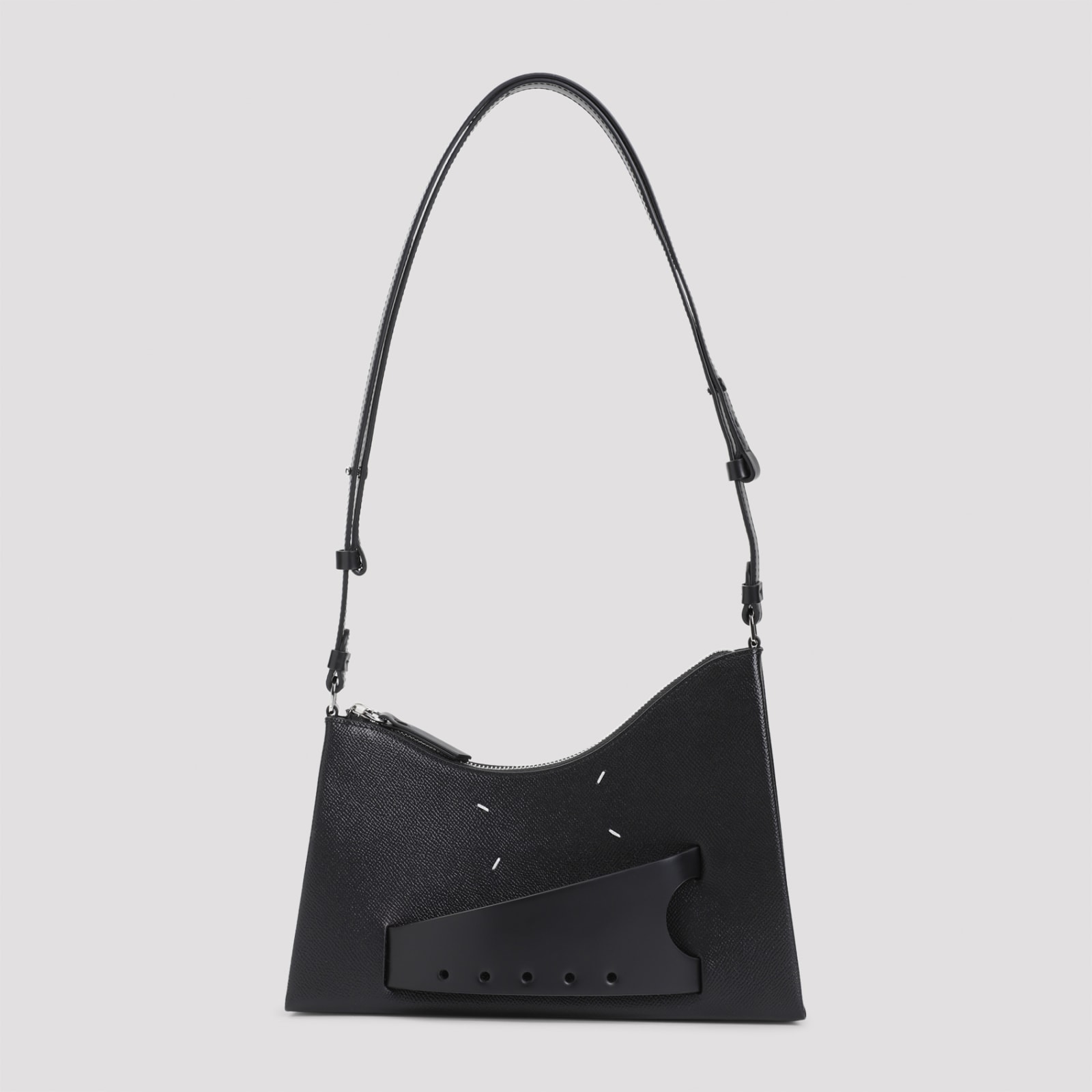 Shop Maison Margiela Snatched Small Hobo Bag In Black