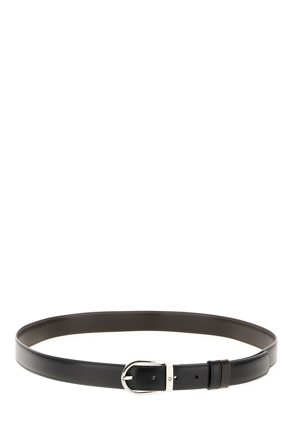 Shop Montblanc Black Leather Reversible Belt In Blackbrown